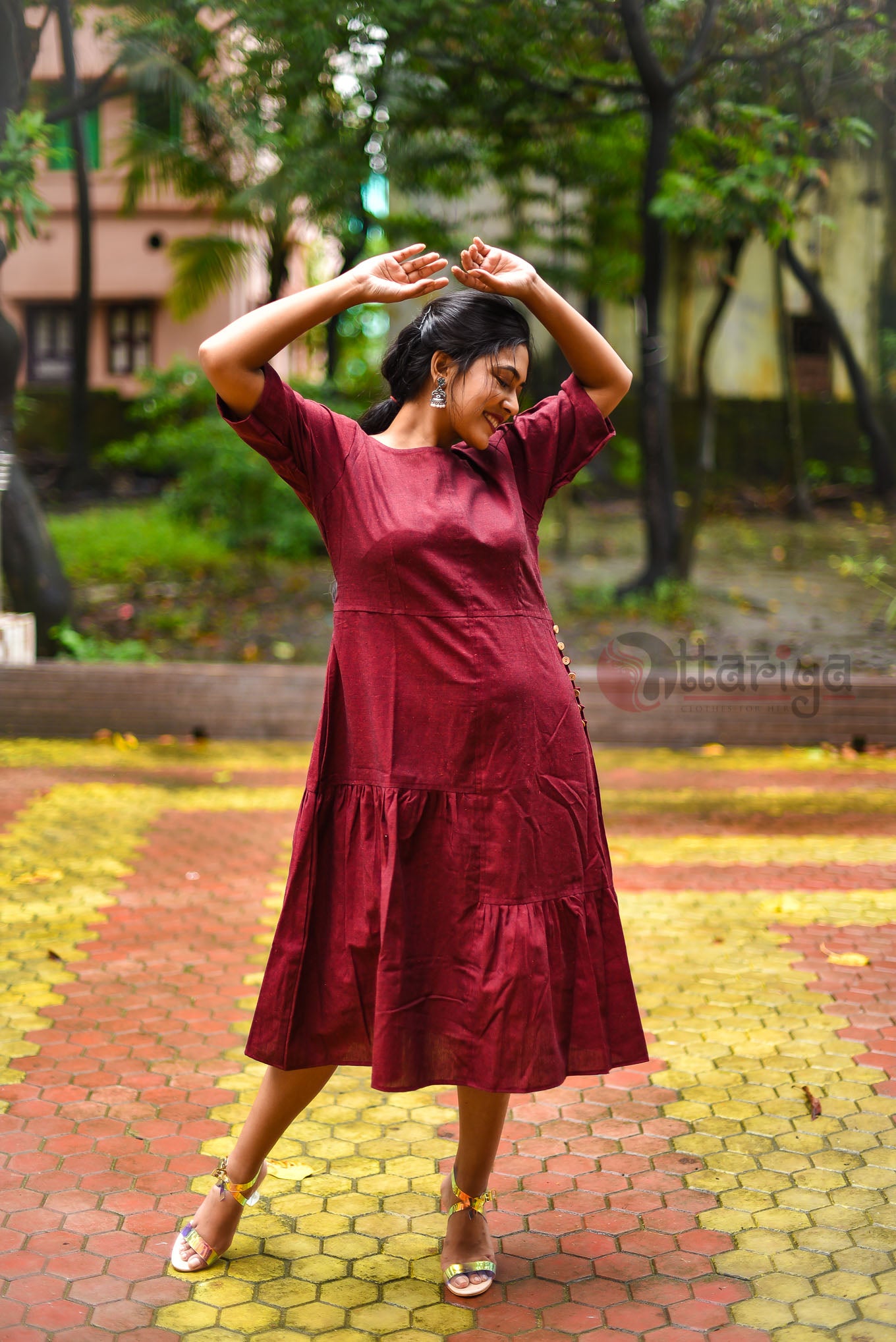 Maroon Dress - Uttariya
