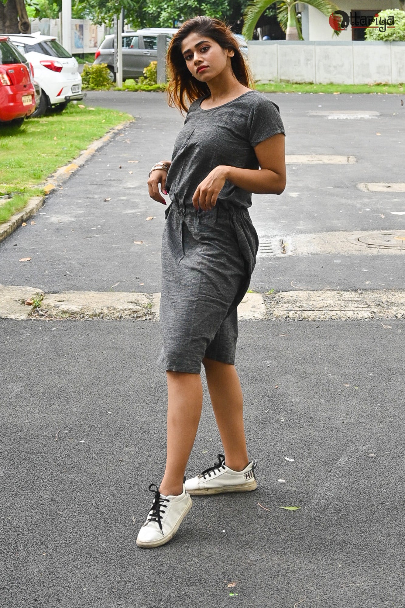 Gray Khadi Dress - Uttariya