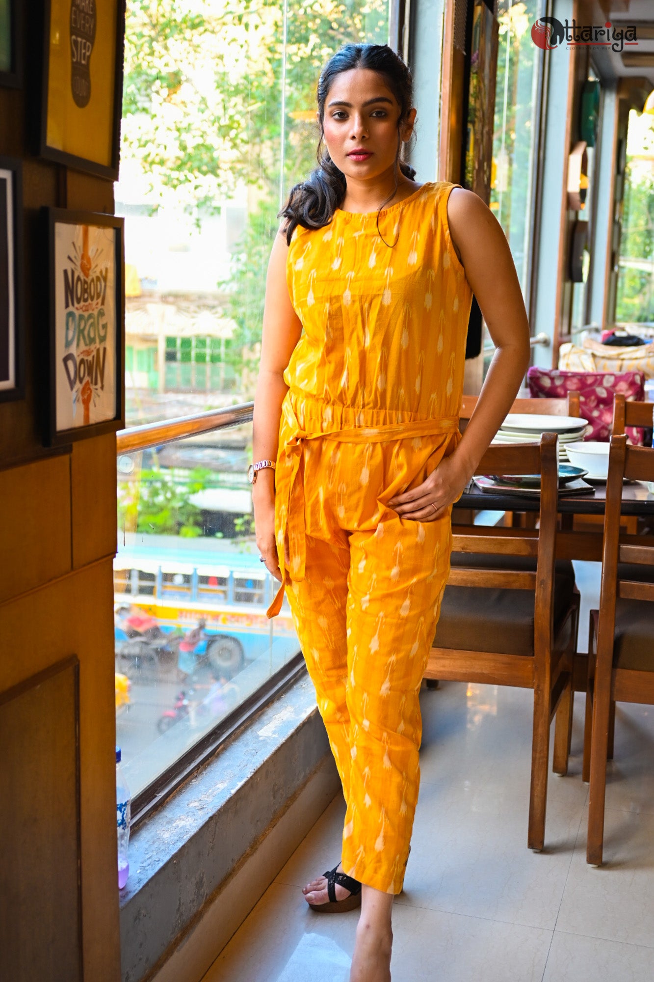 Yolk Ikkat jumpsuit - Uttariya