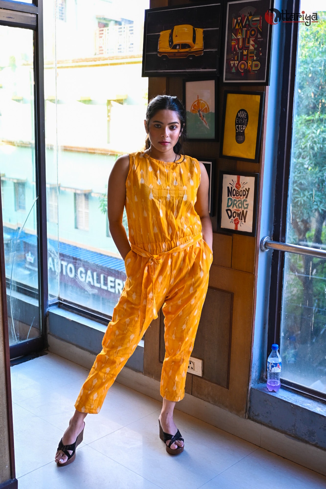 Yolk Ikkat jumpsuit - Uttariya