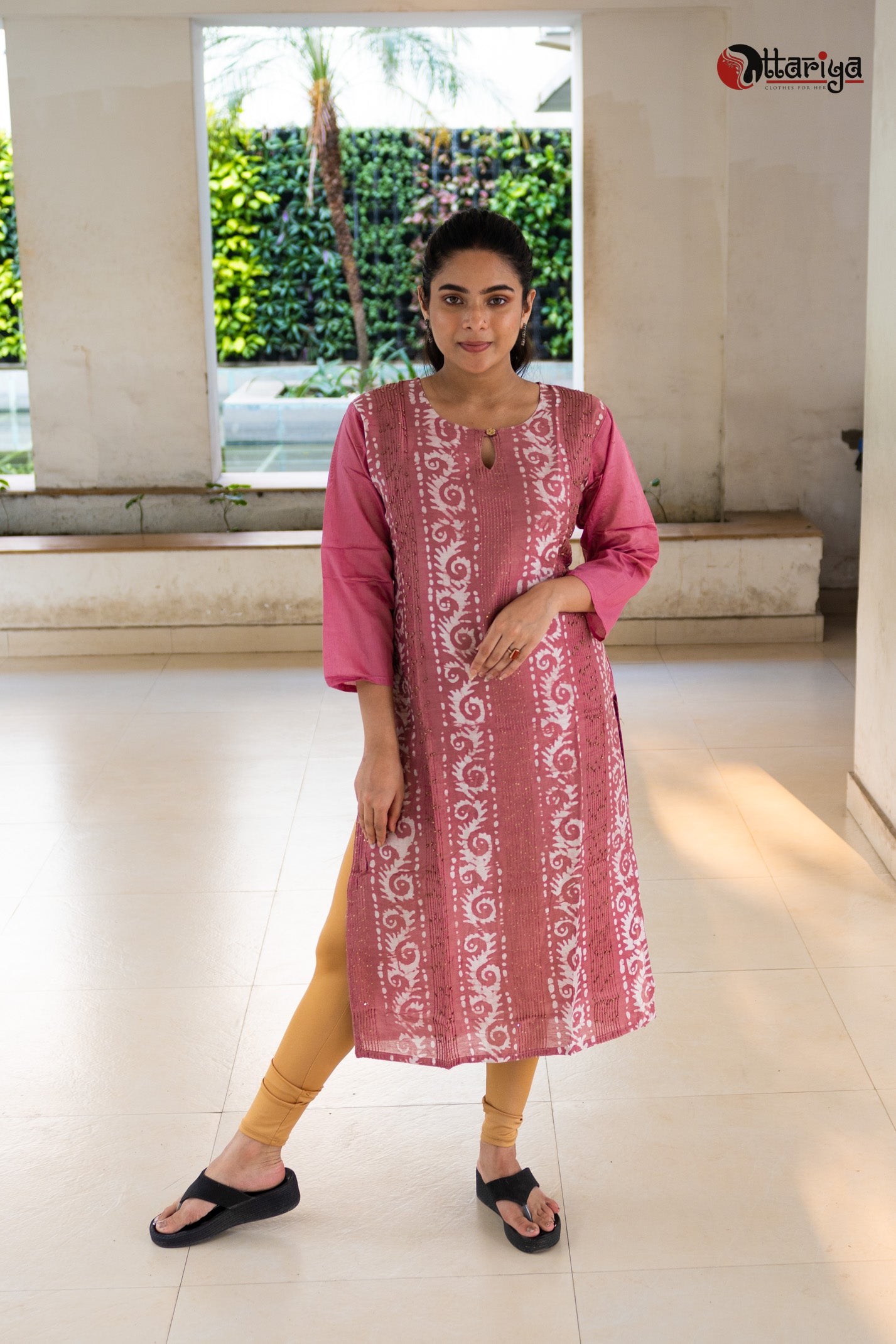 Nudde Pink chanderi silk Kurta