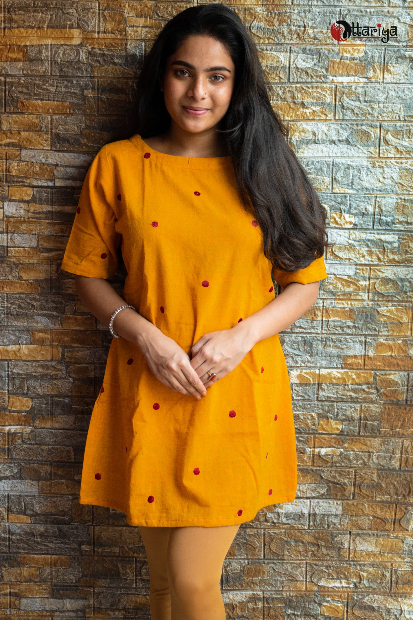 Mustard Khadi Dress