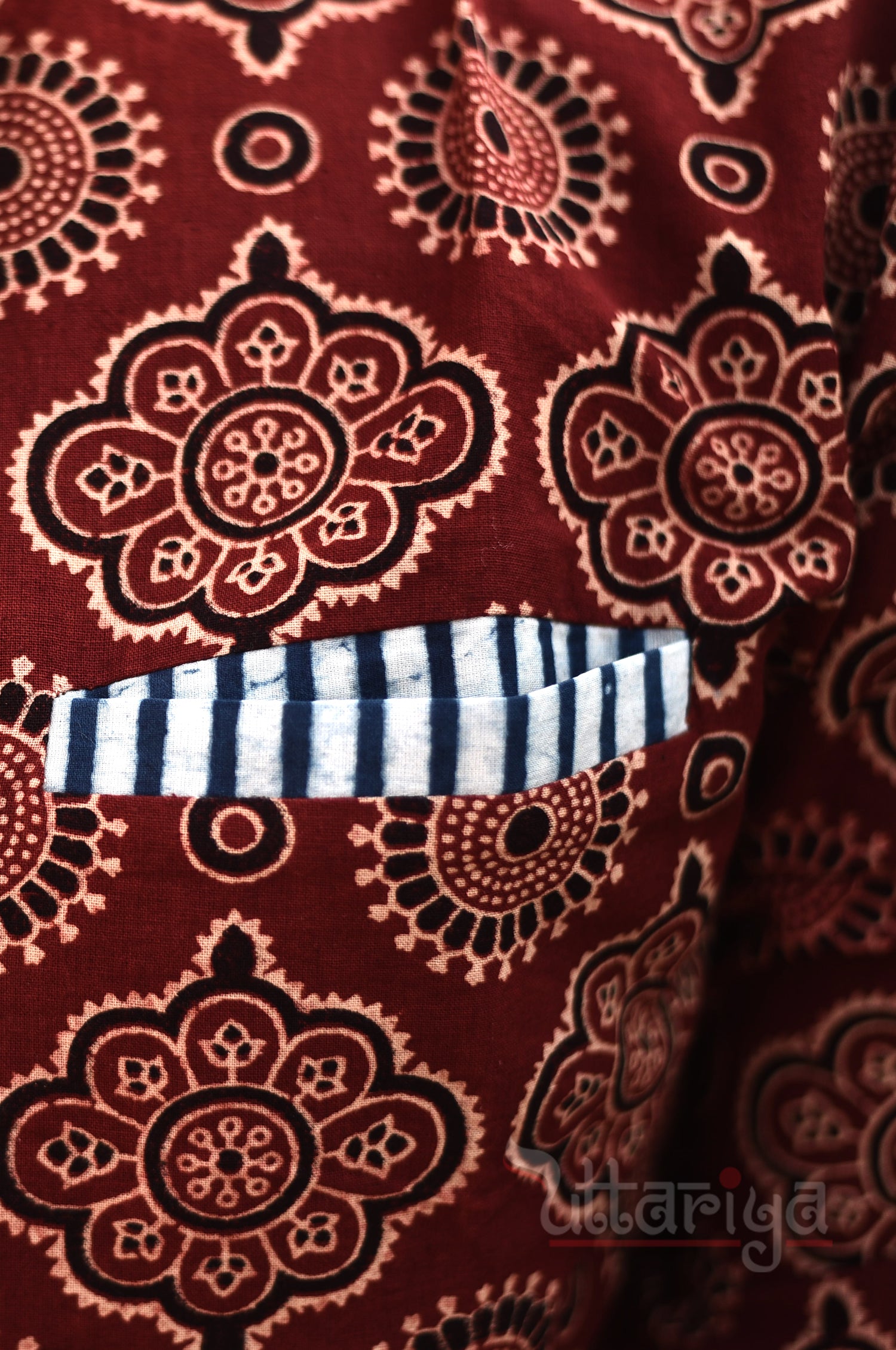 Ajrakh Sirts For Men - Uttariya