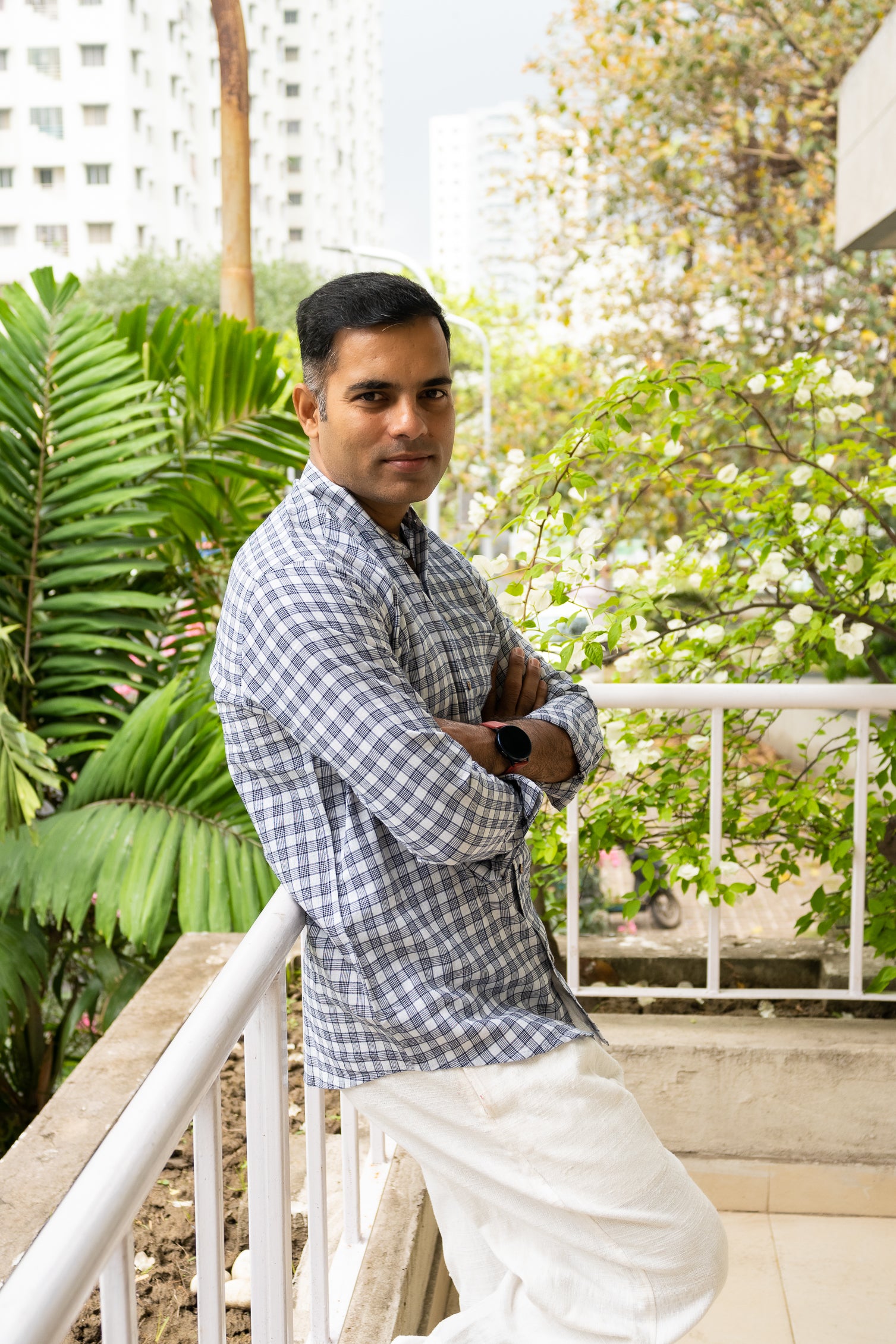 Handloom Black & white check shirt - Uttariya