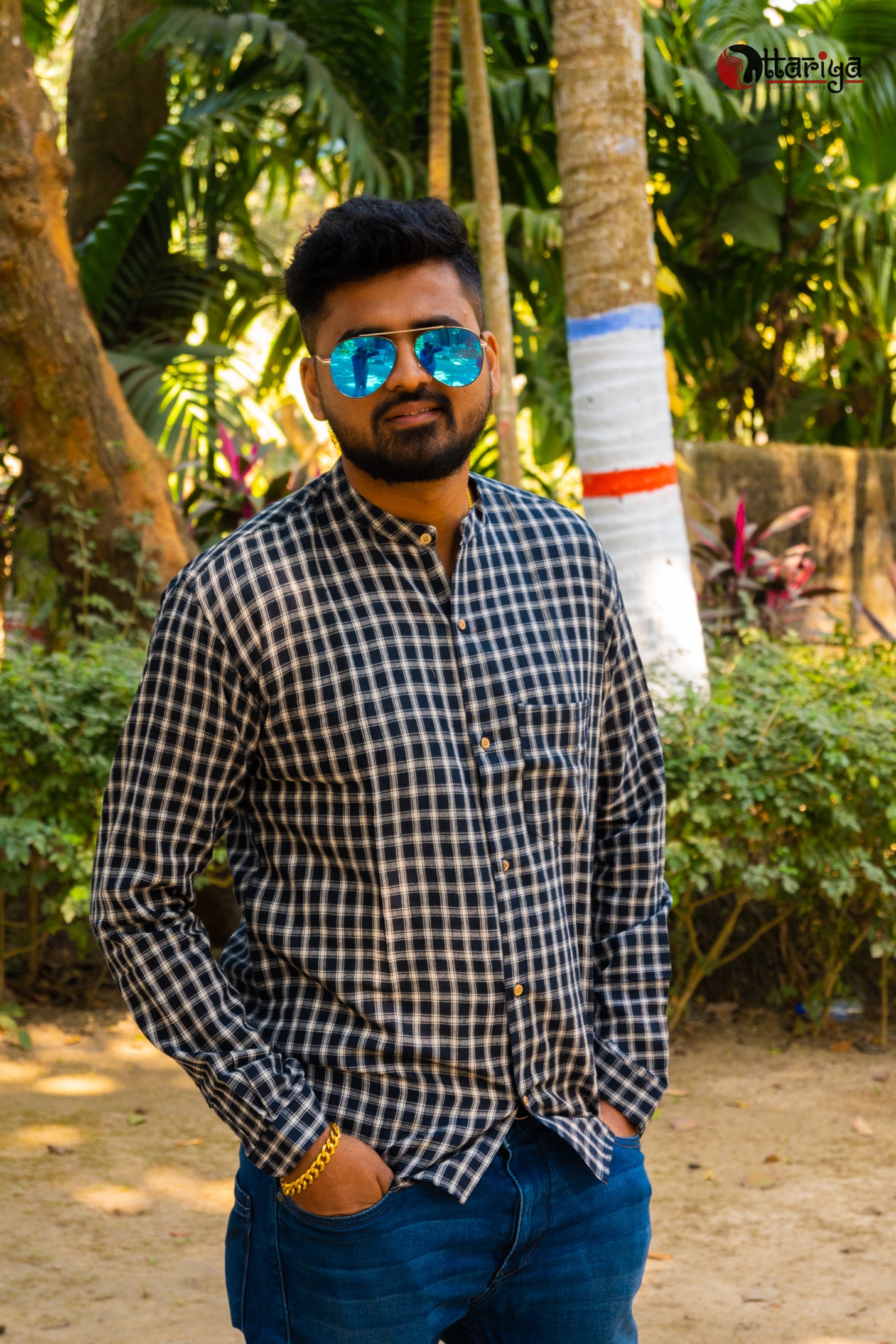 Black Handloom Cotton Shirt - Uttariya