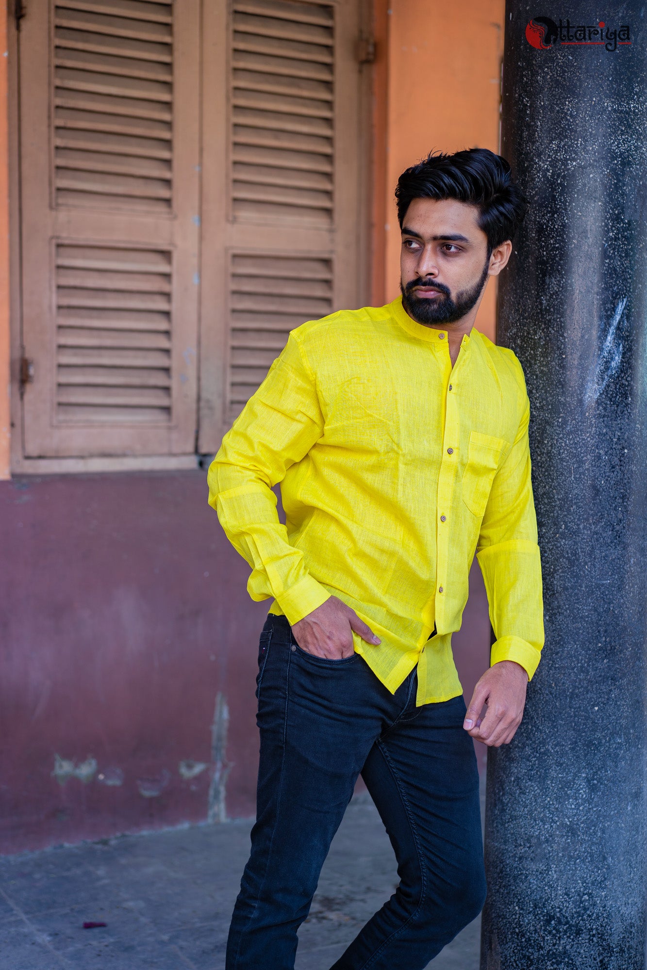Yellow Khadi Shirt - Uttariya
