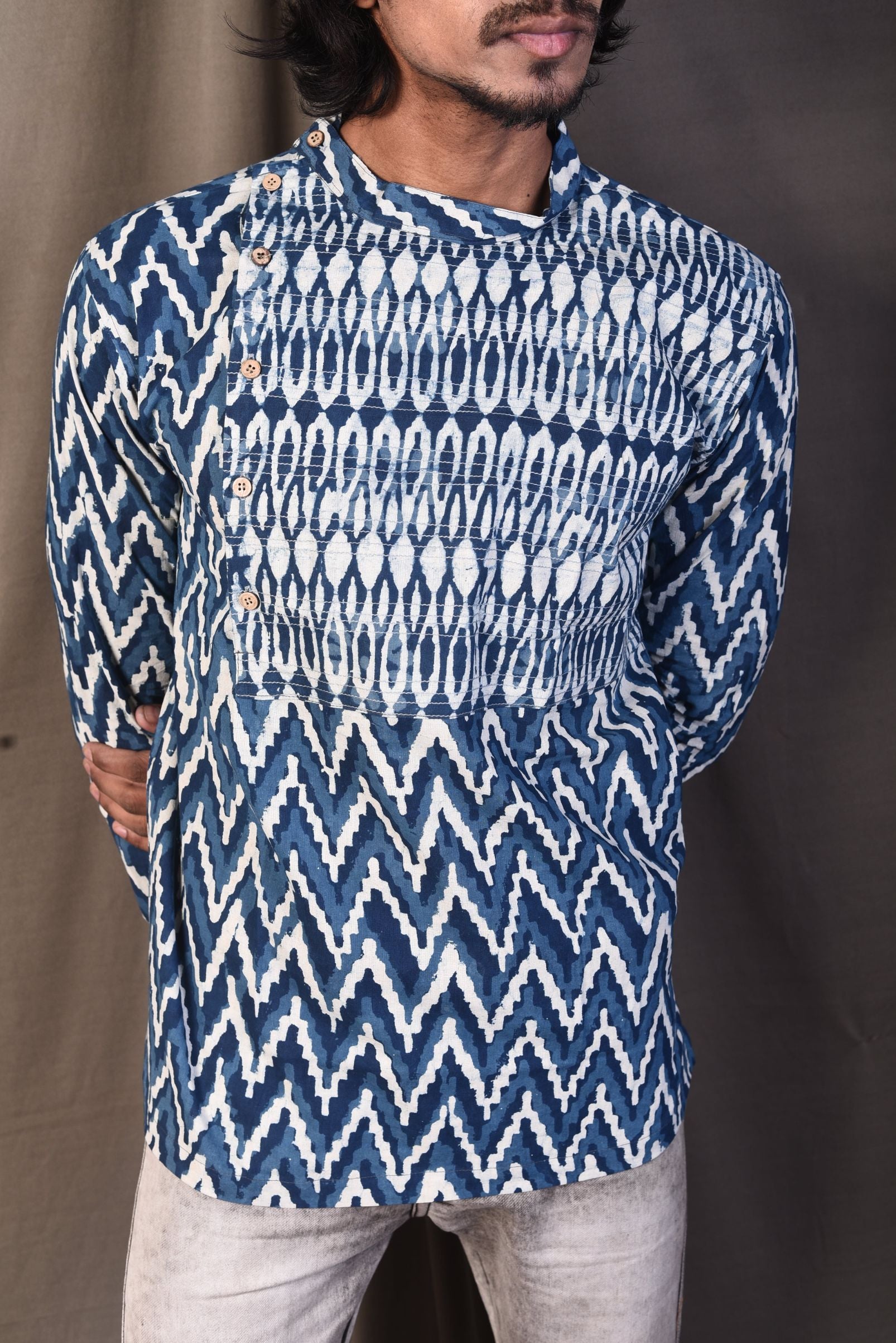 Indigo Zig Zag - Uttariya