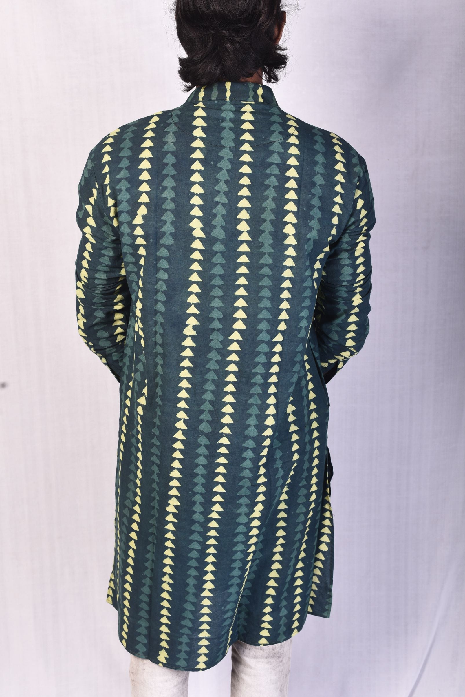 Forest Green Long Kurta - Uttariya