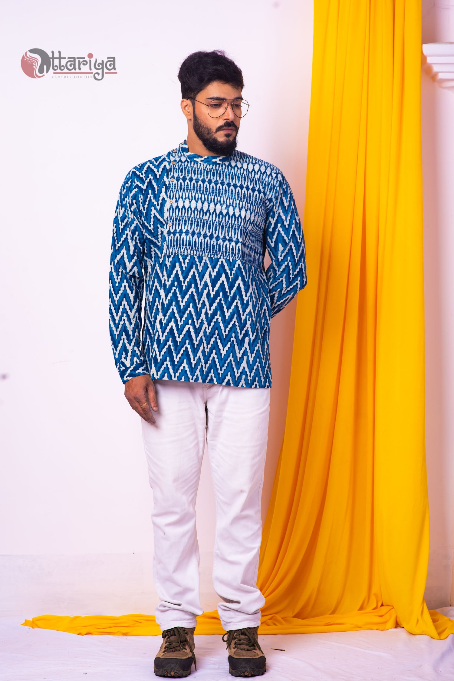 Zig Indigo kurta - Uttariya