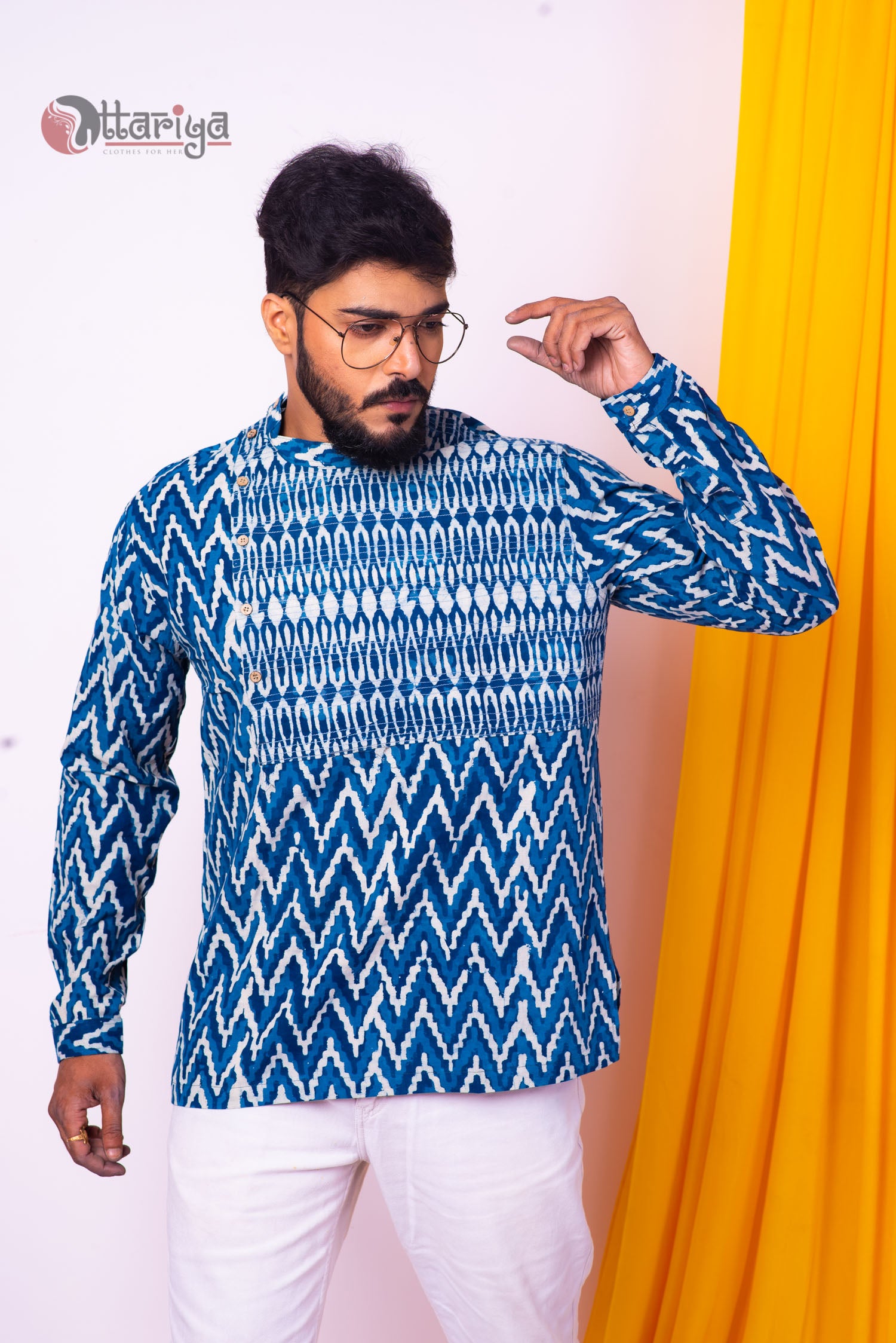 Zig Indigo kurta - Uttariya