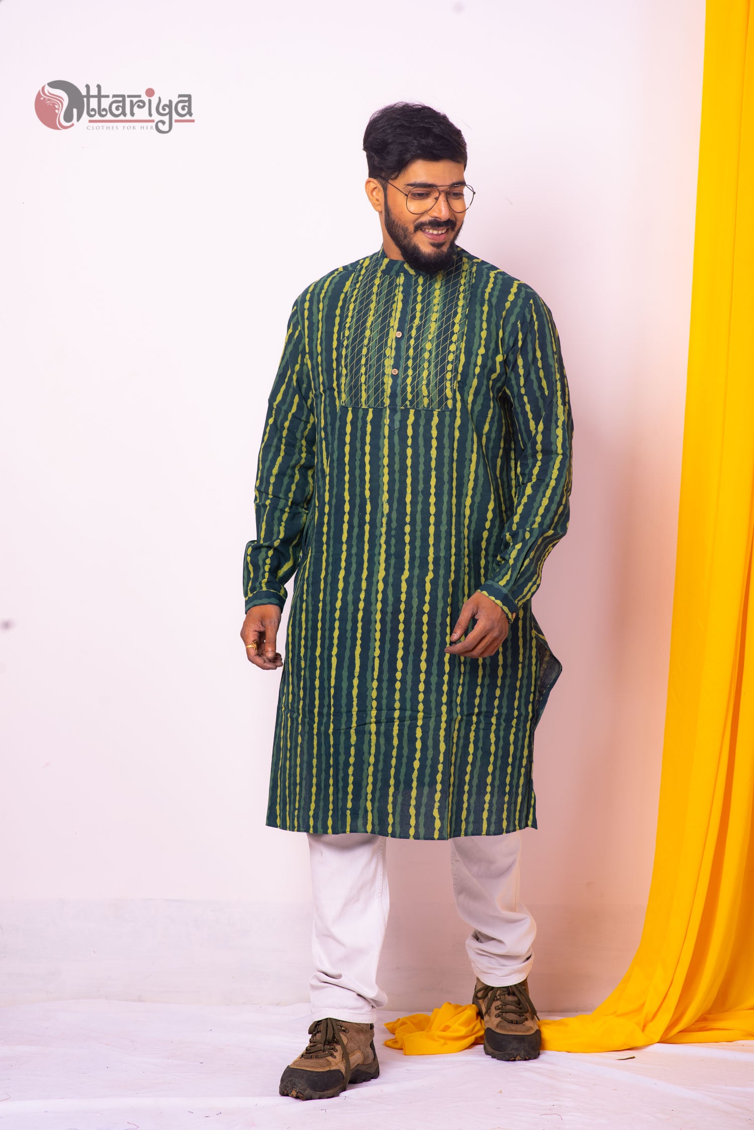 Denim long Kurta - Uttariya