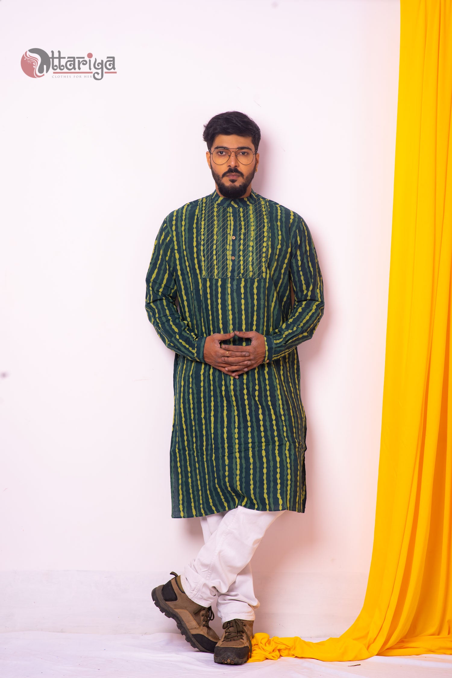 Denim long Kurta - Uttariya