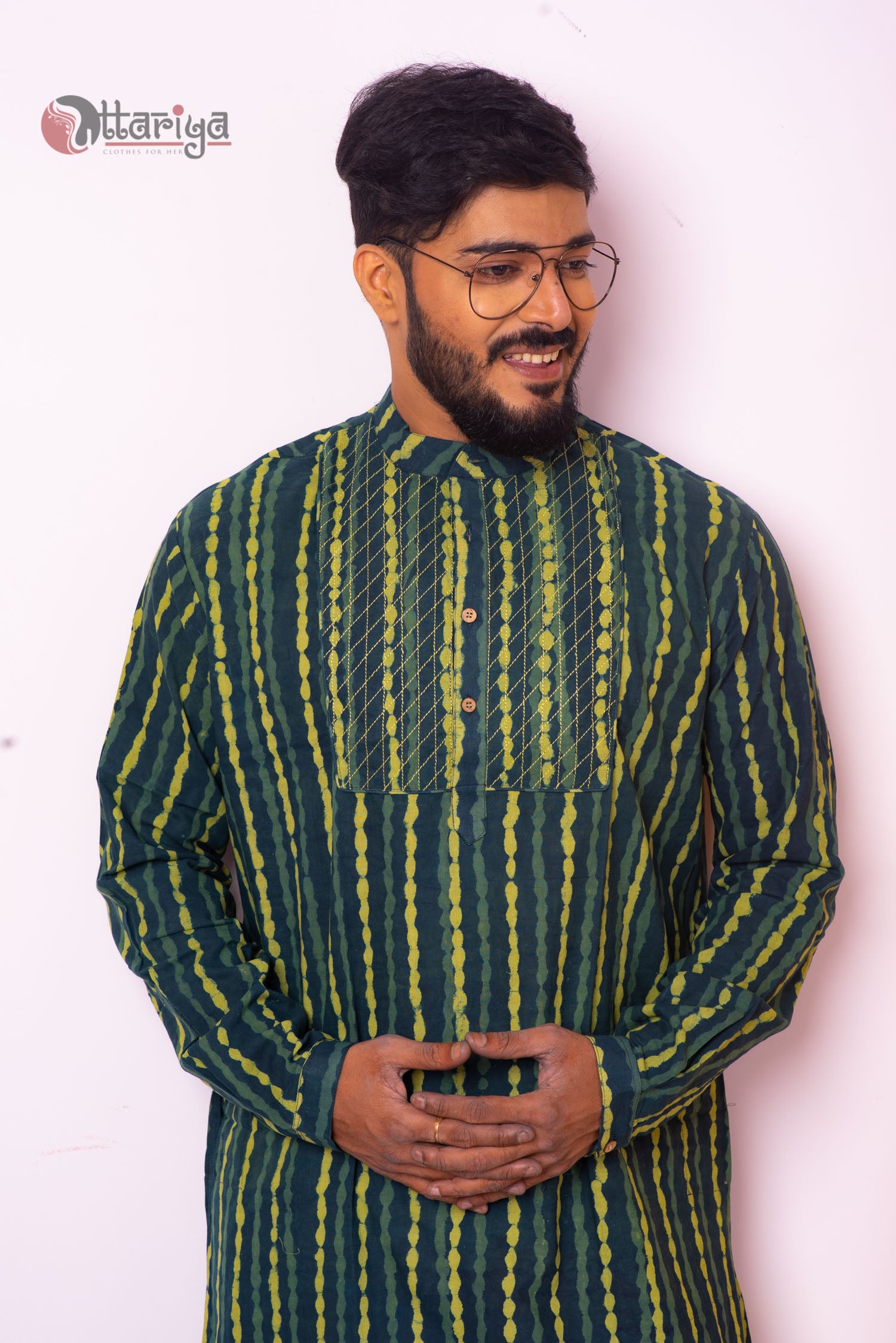 Denim long Kurta - Uttariya