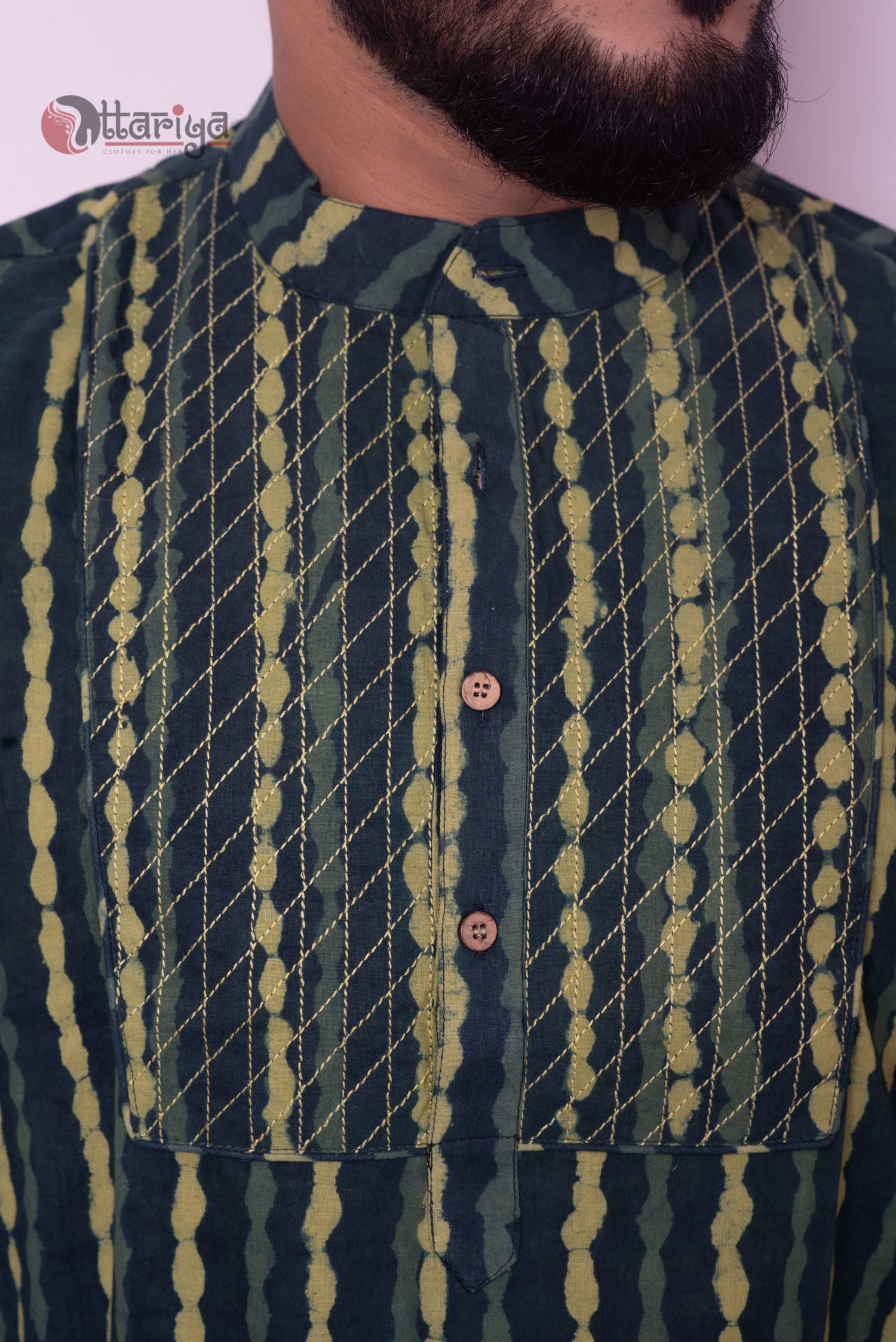 Denim long Kurta - Uttariya