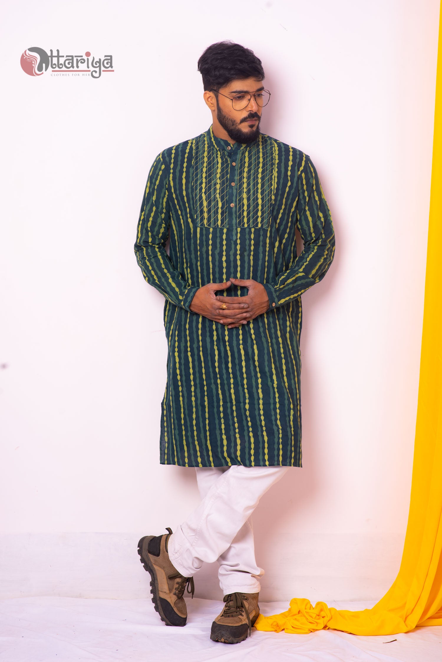 Denim long Kurta - Uttariya