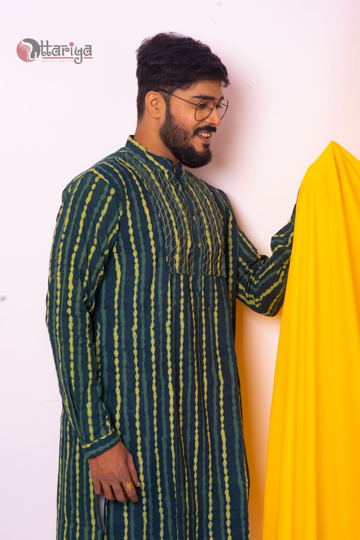 Denim long Kurta - Uttariya