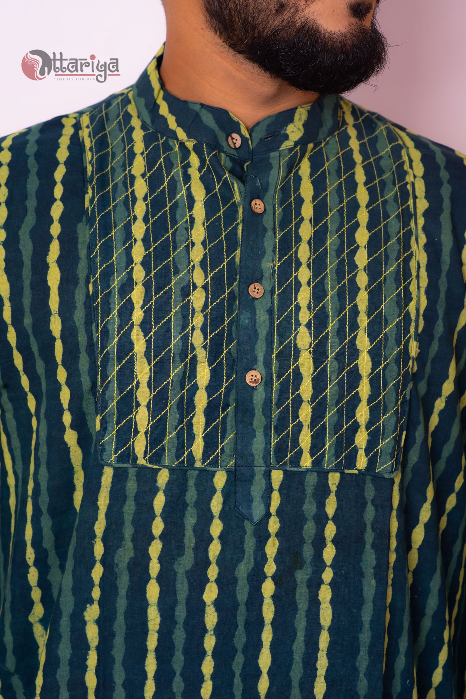 Denim long Kurta - Uttariya