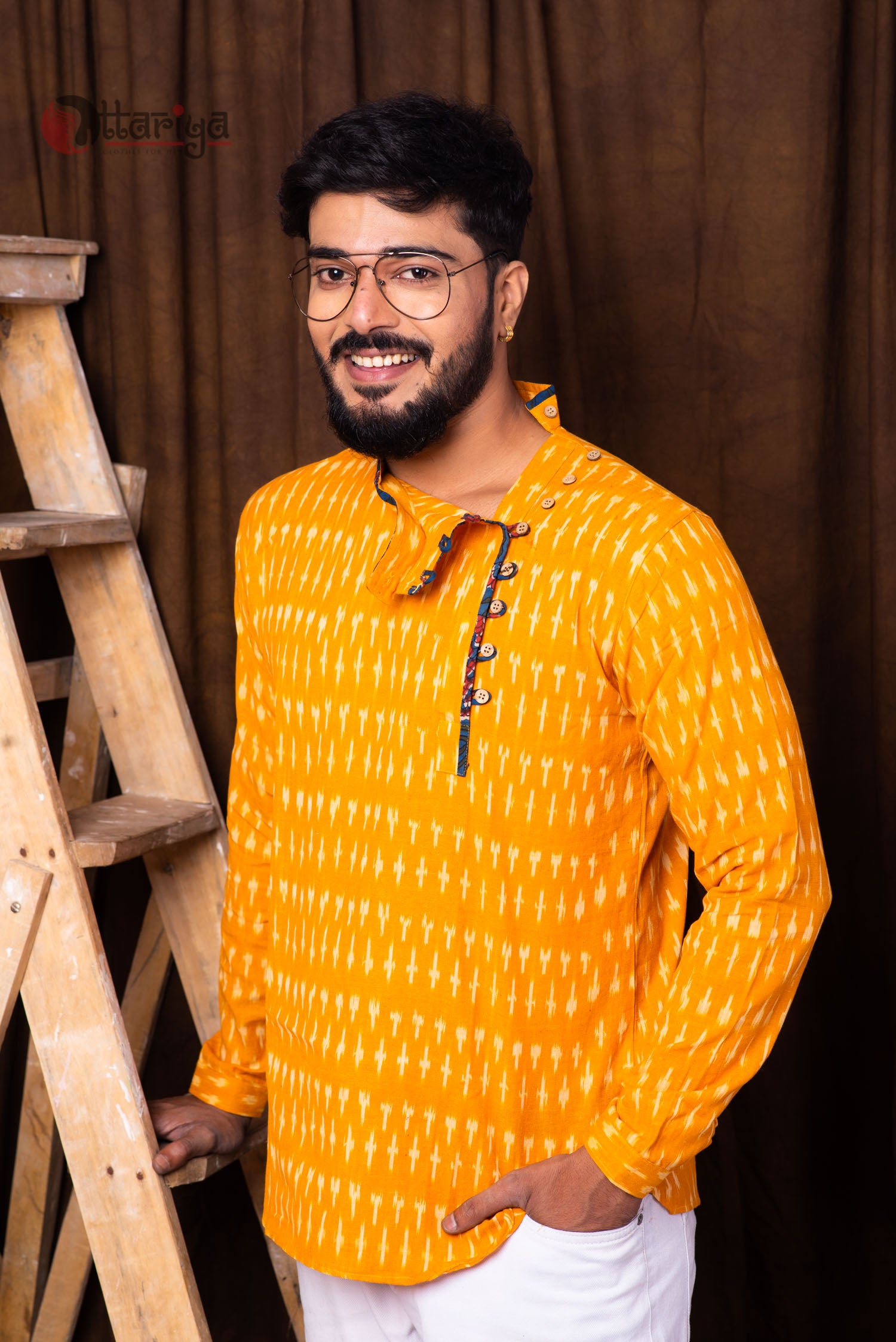 Yellow Kurta - Uttariya