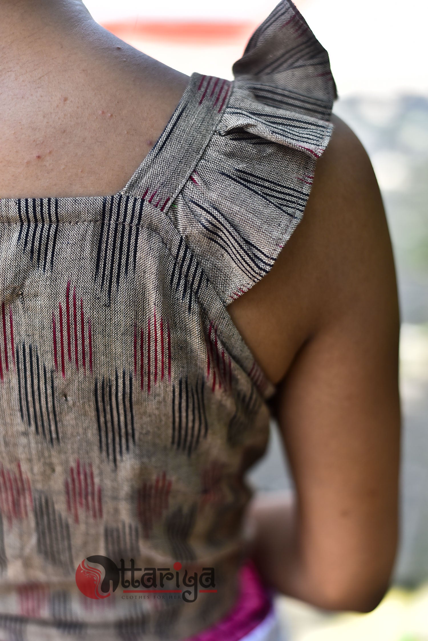 Chickoo Boat Neck Silk Blouse