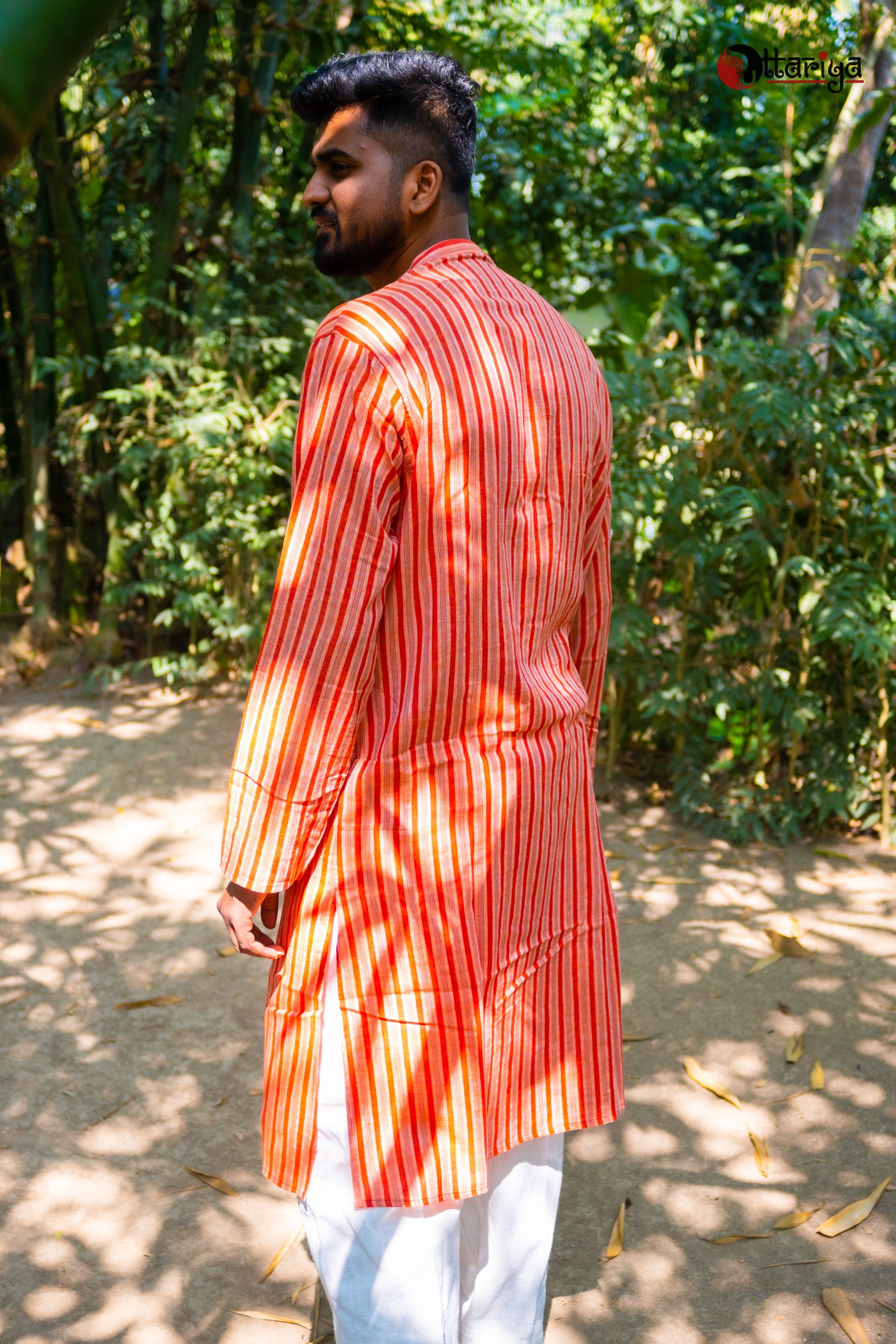 Vibrant Stripe Kurta - Uttariya