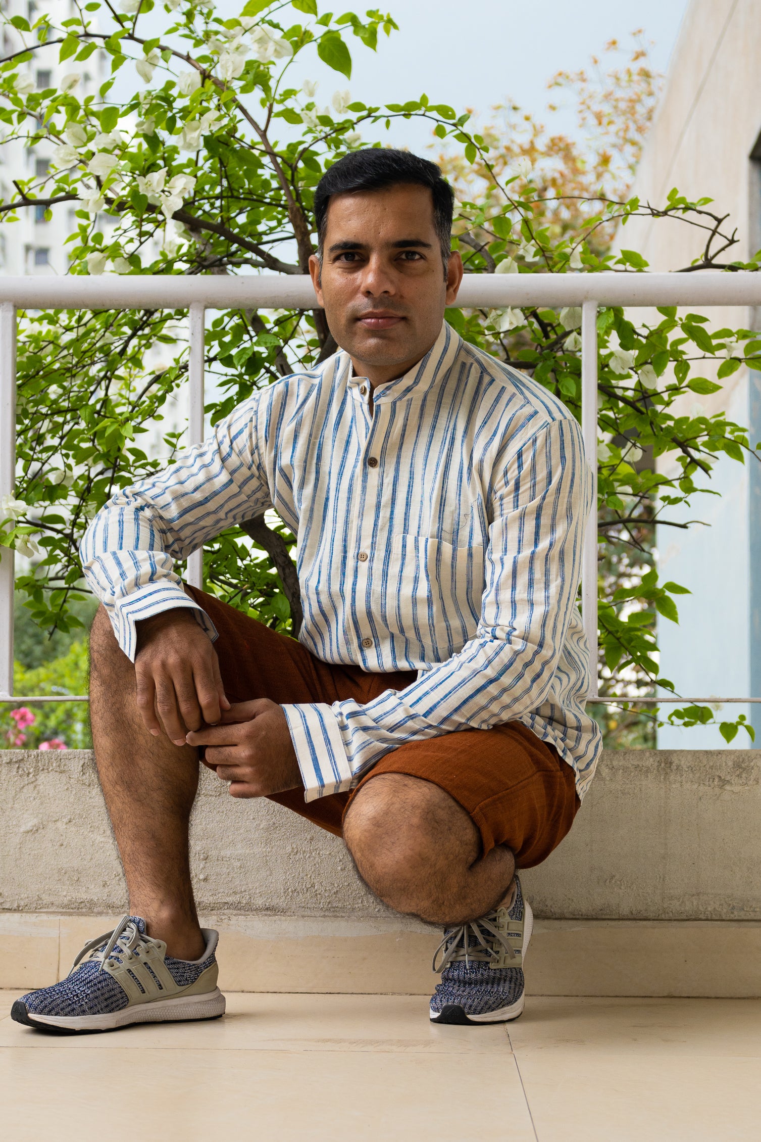 Summer Cool Weekend Blue stripe shirt - Uttariya