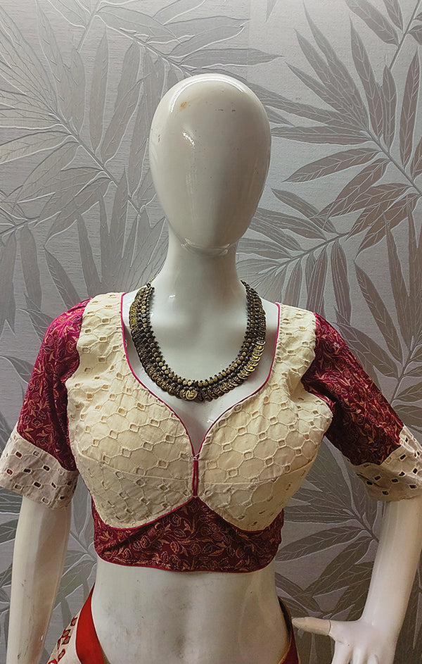 Maroon Designer Blouse - Uttariya