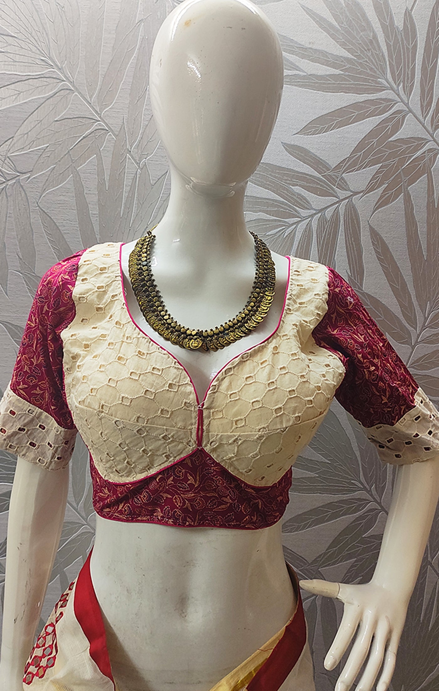 Maroon Designer Blouse - Uttariya