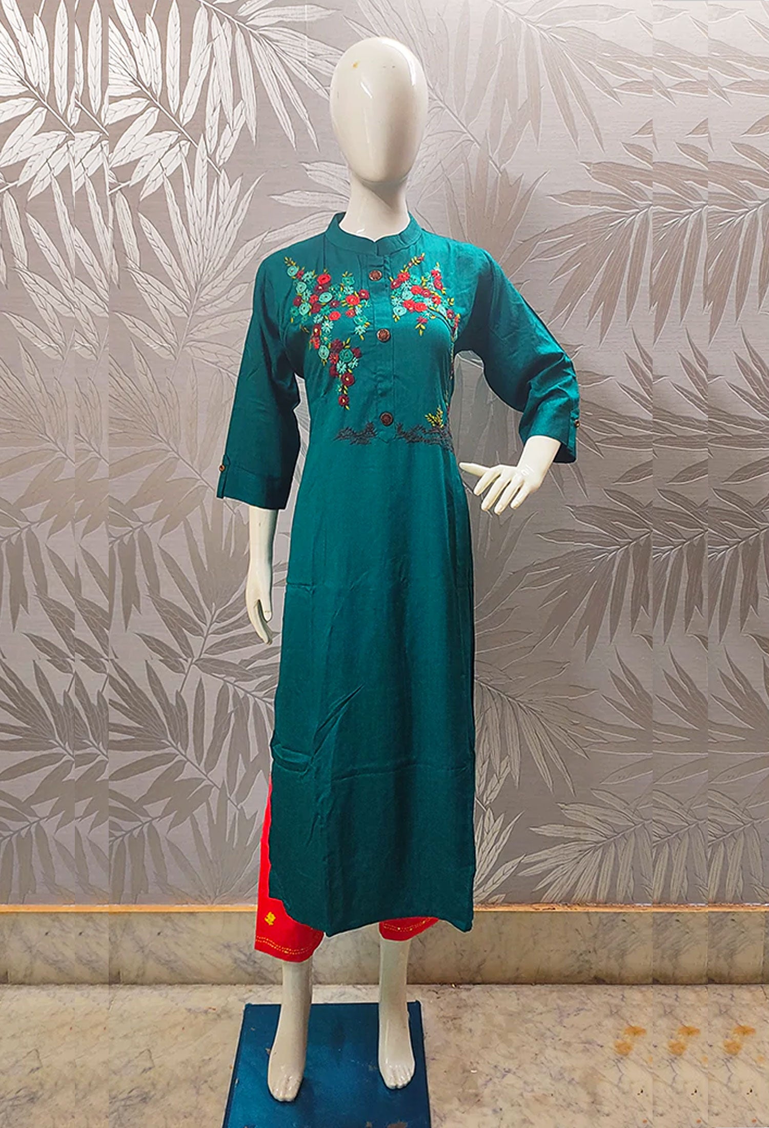 Moyur konthi linen Kurti - Uttariya