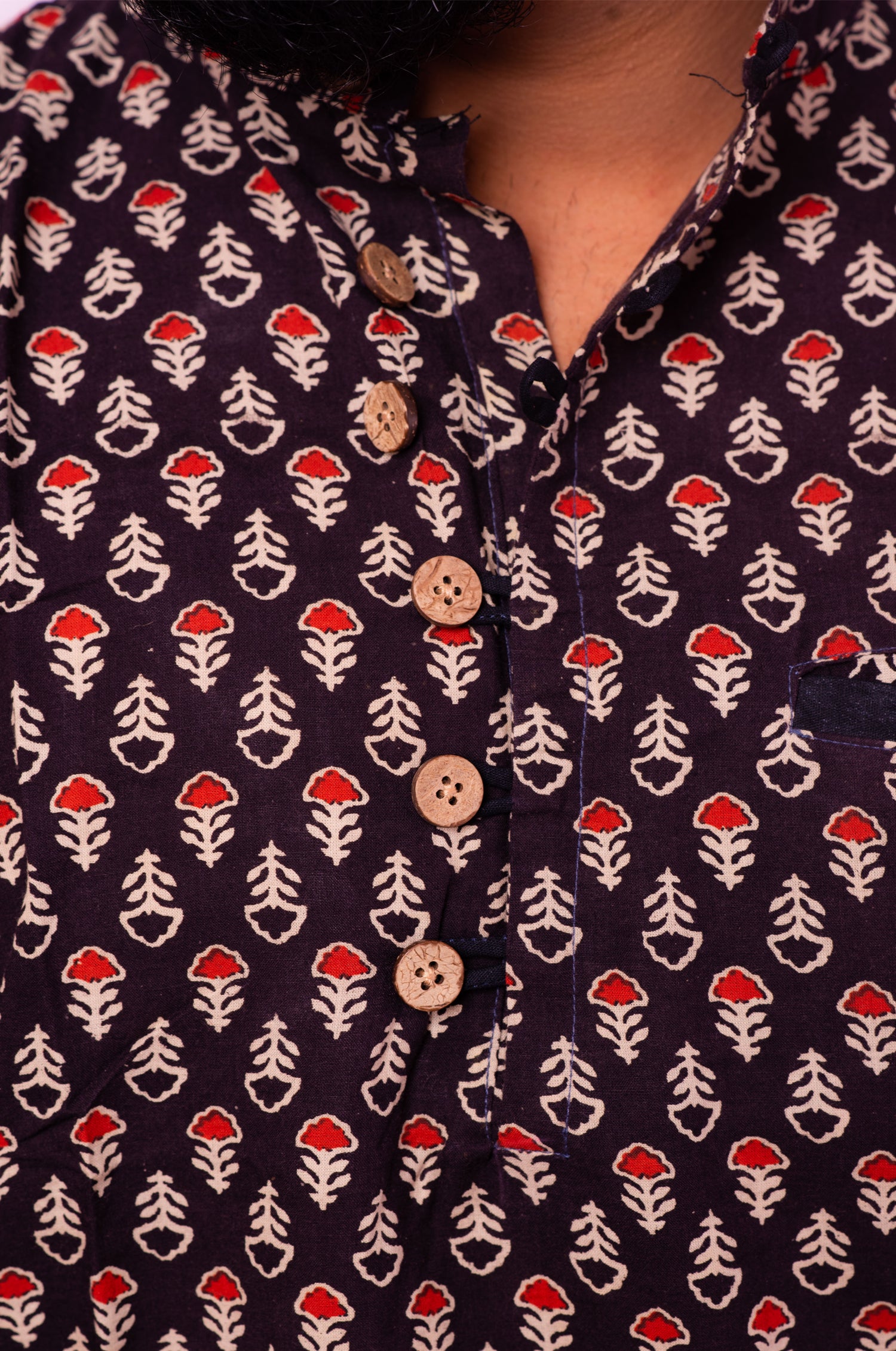 Black Ajrakh Shirt - Uttariya