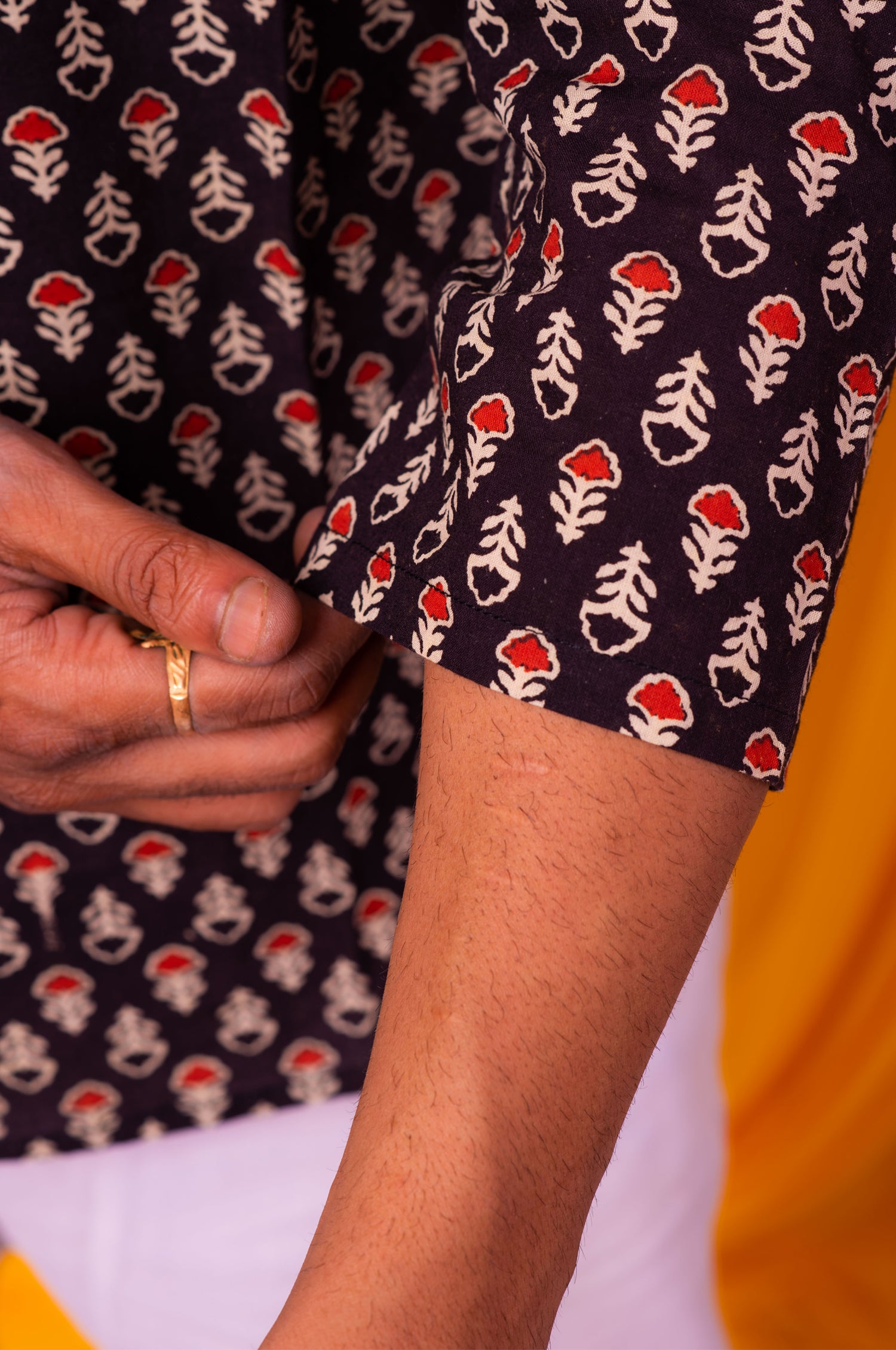 Black Ajrakh Shirt - Uttariya