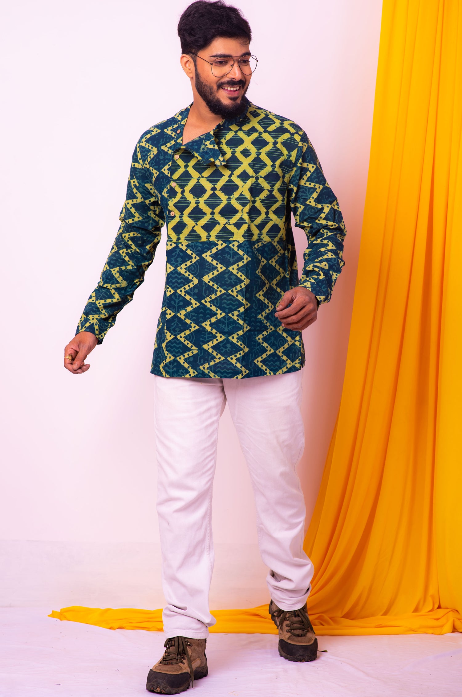 Denim Cotton Kurta for Men - Uttariya