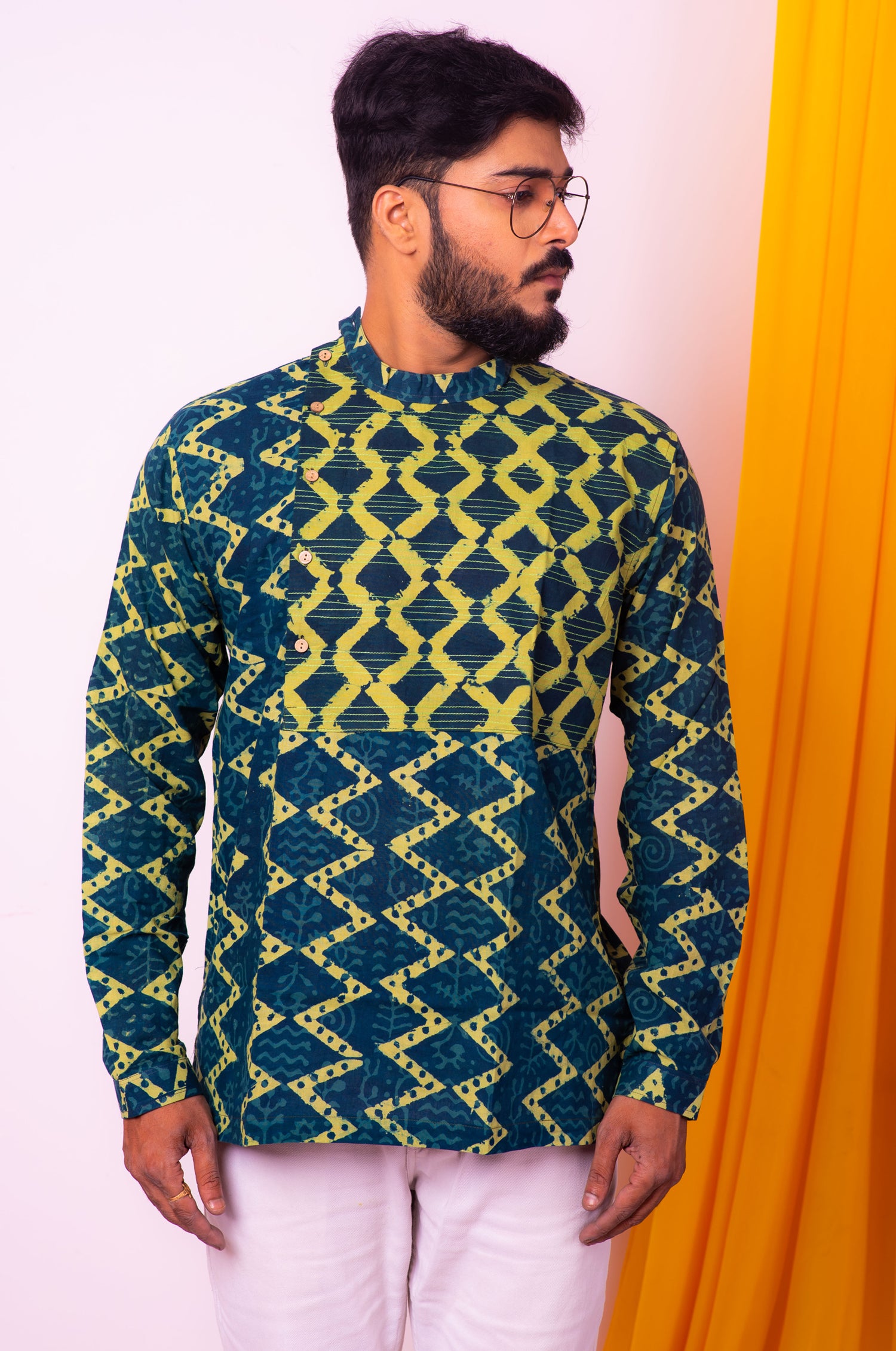 Denim Cotton Kurta for Men - Uttariya