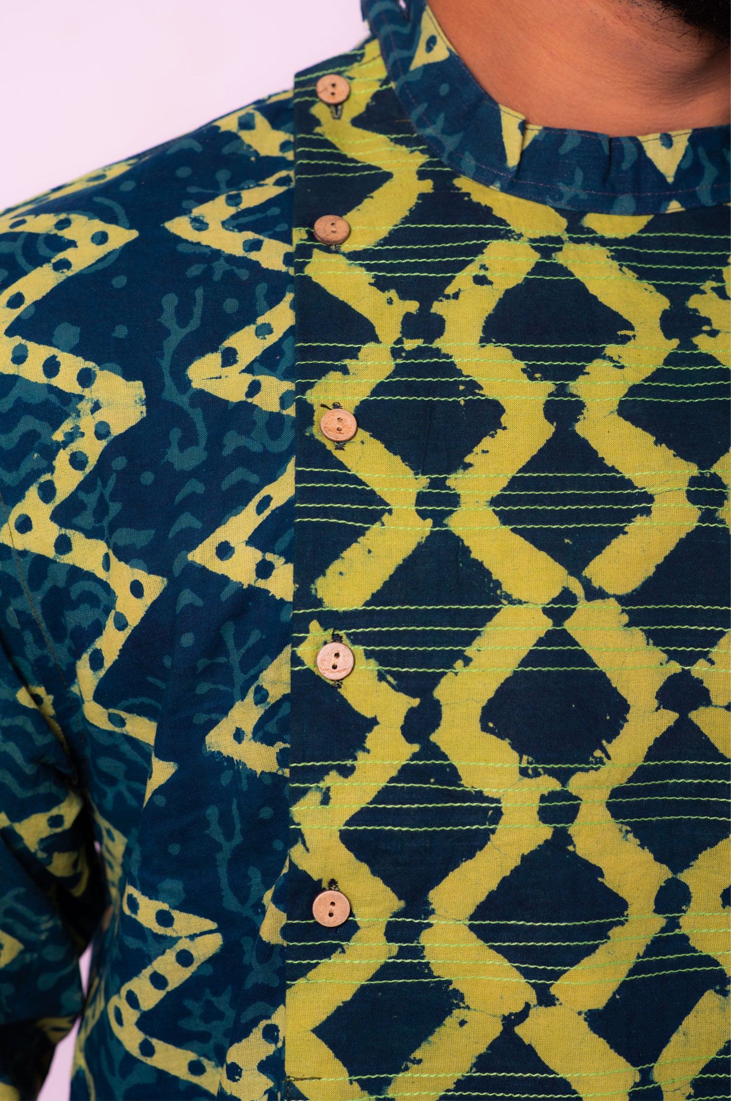 Denim Cotton Kurta for Men - Uttariya