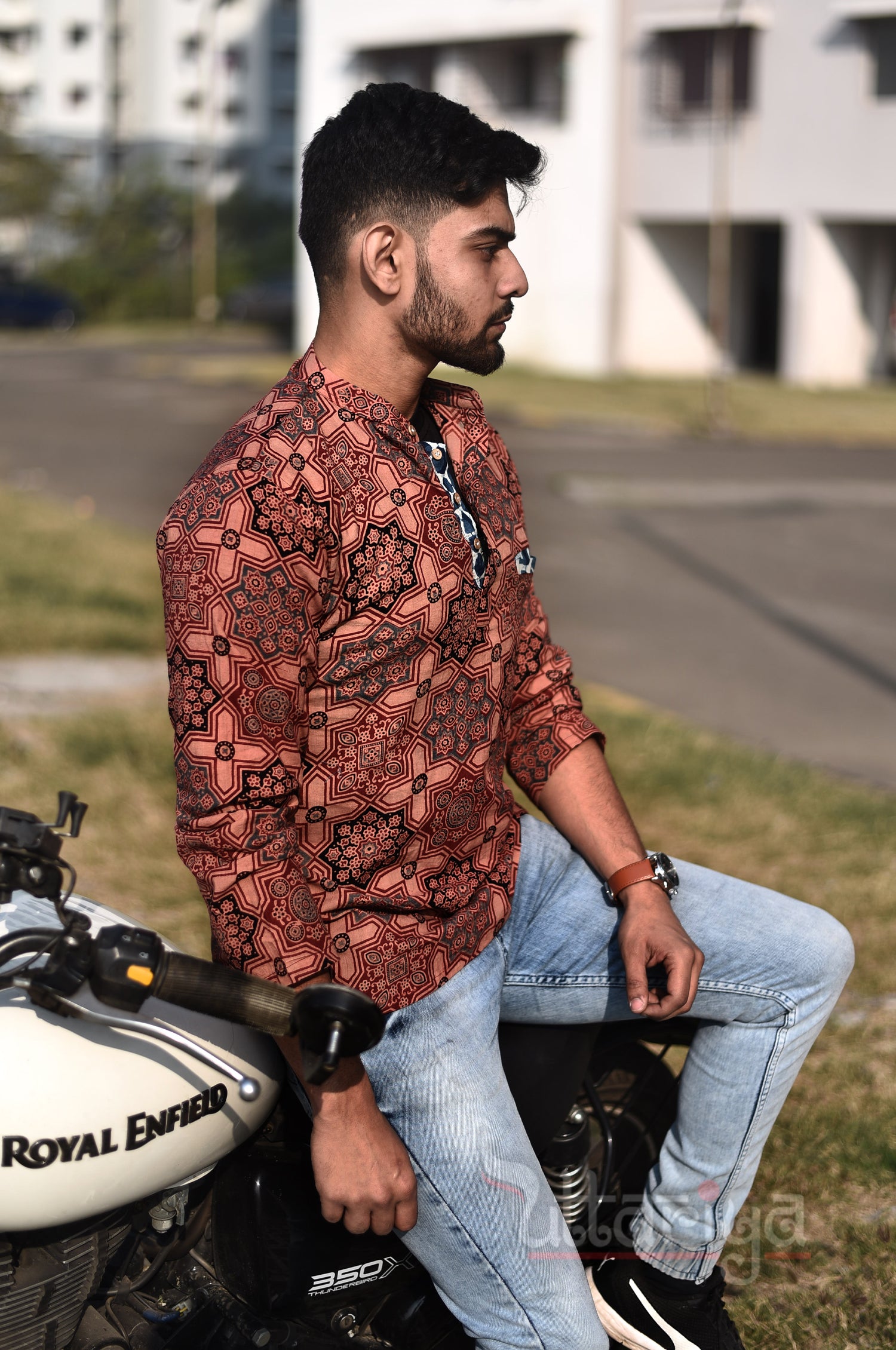 Handloom Brown Ajrakh Shirts For Men - Uttariya