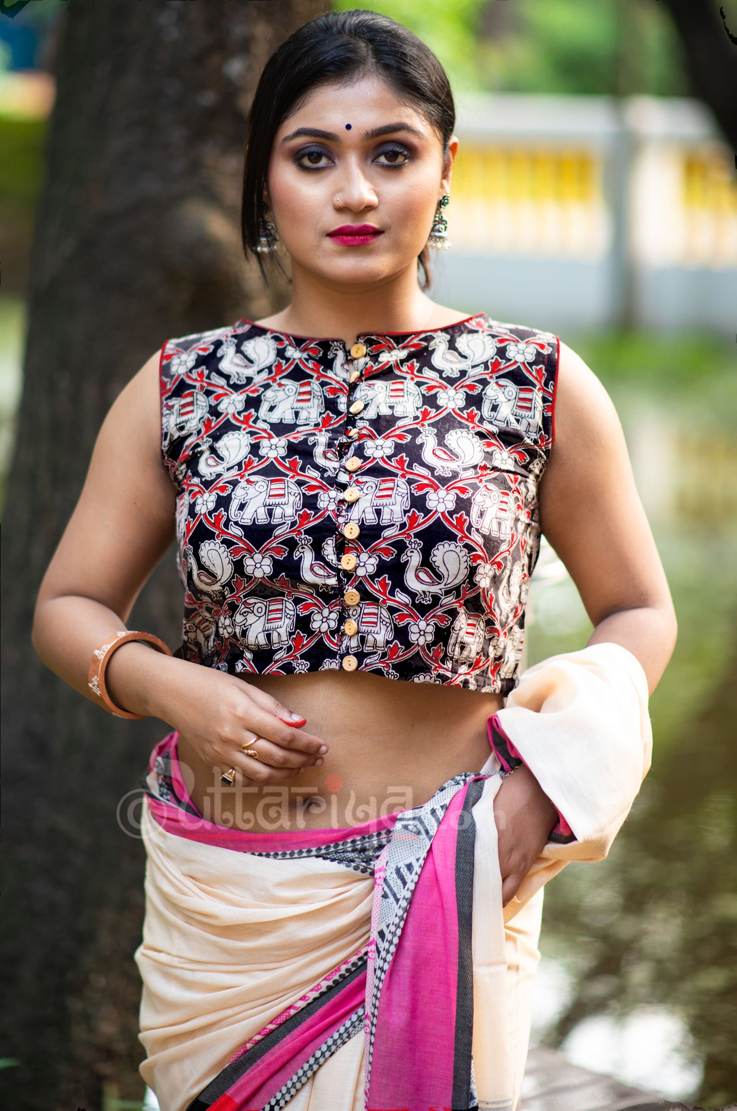 Panushi Black Cotton Blouse