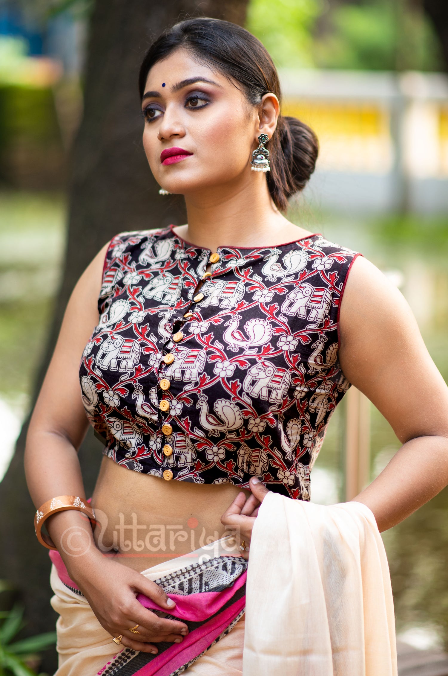 Panushi Black Cotton Blouse