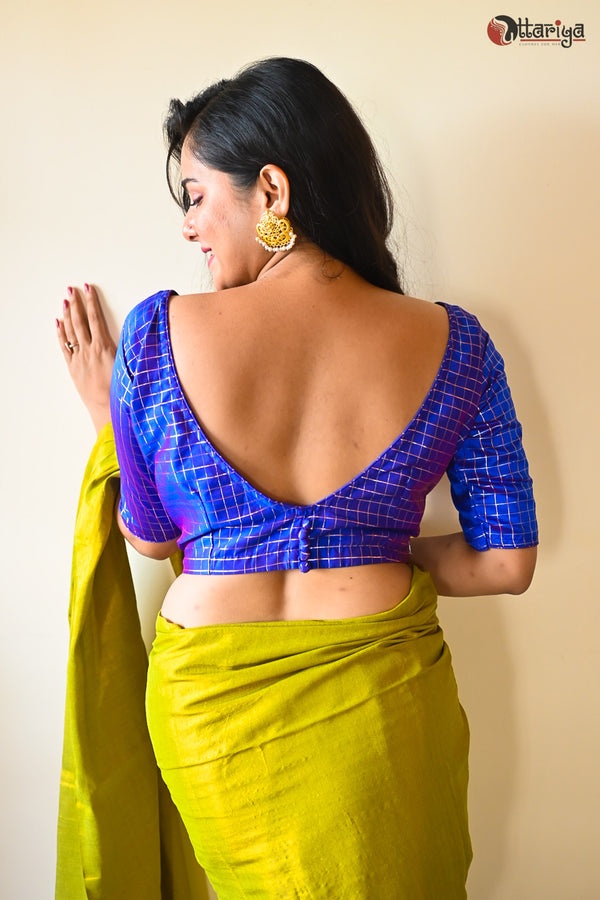 Blue Silk Blouse - Uttariya
