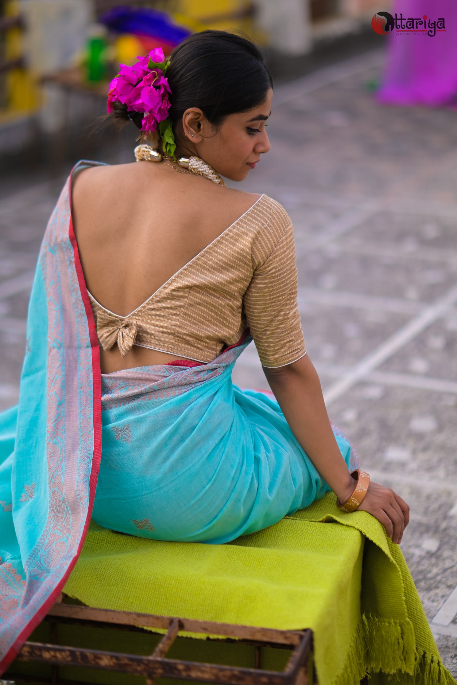 Gold Khadi Blouse - Uttariya