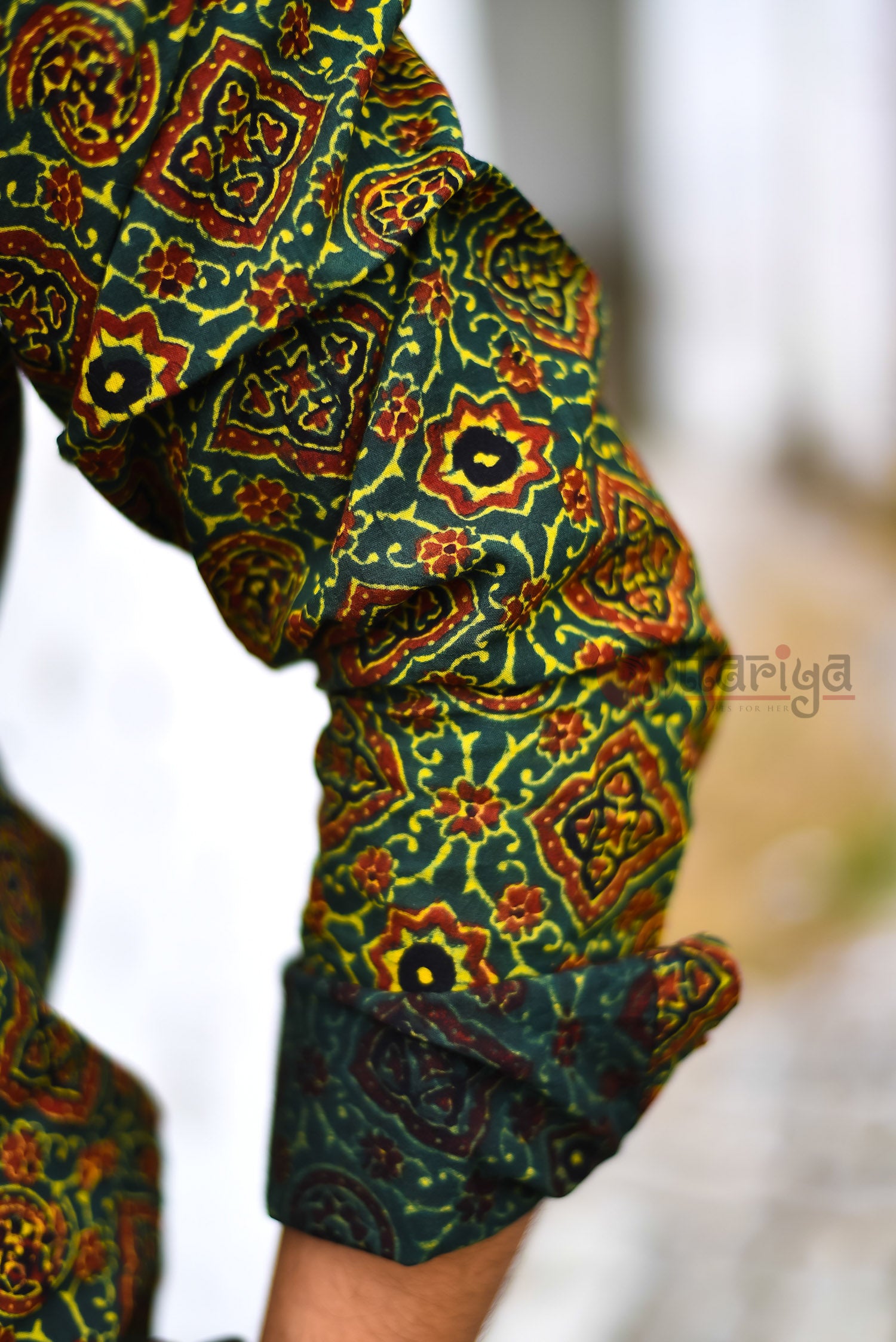 Green Yellow Mixed Handloom Shirt - Uttariya