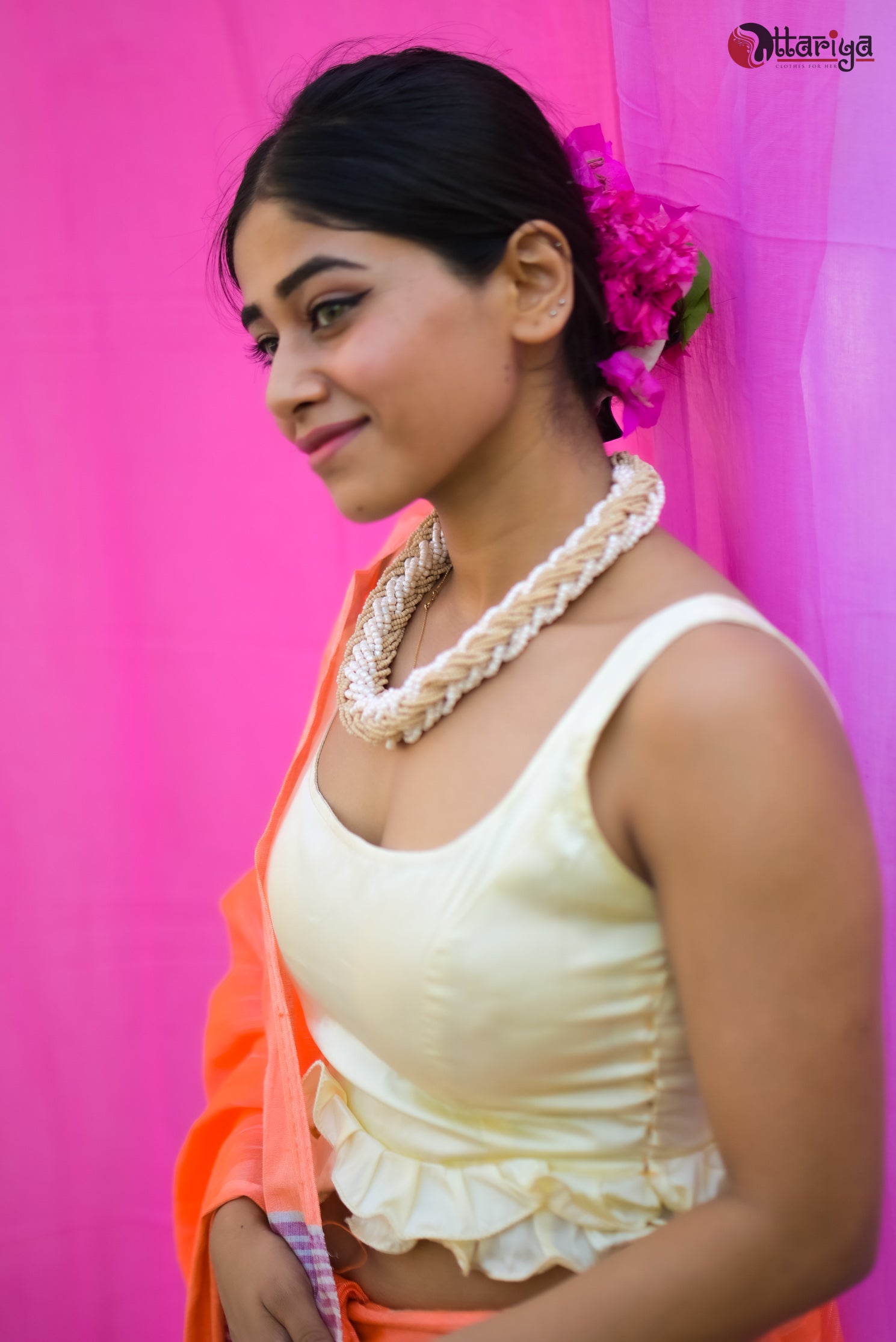 White Ruffle Blouse - Uttariya