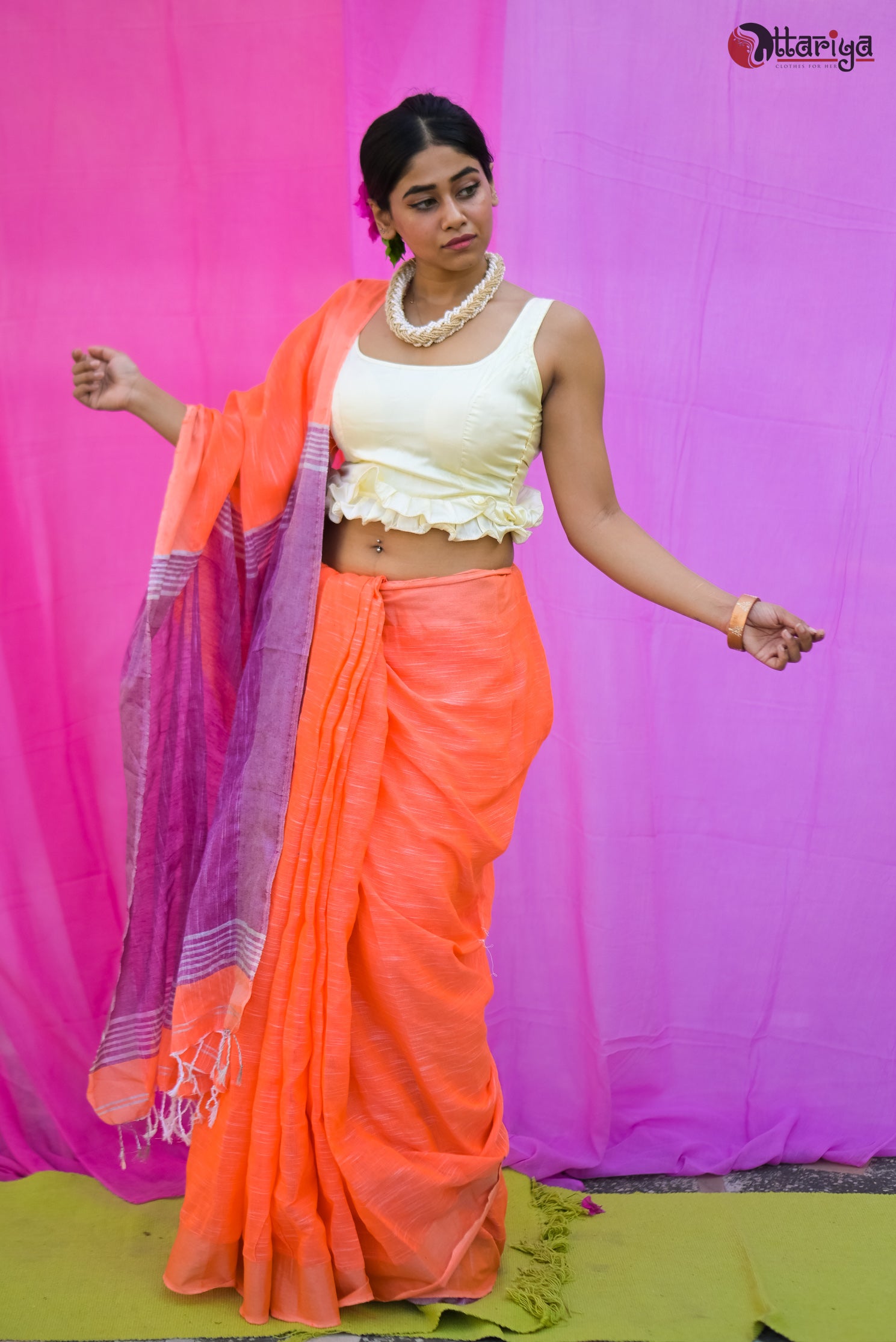 White Ruffle Blouse - Uttariya