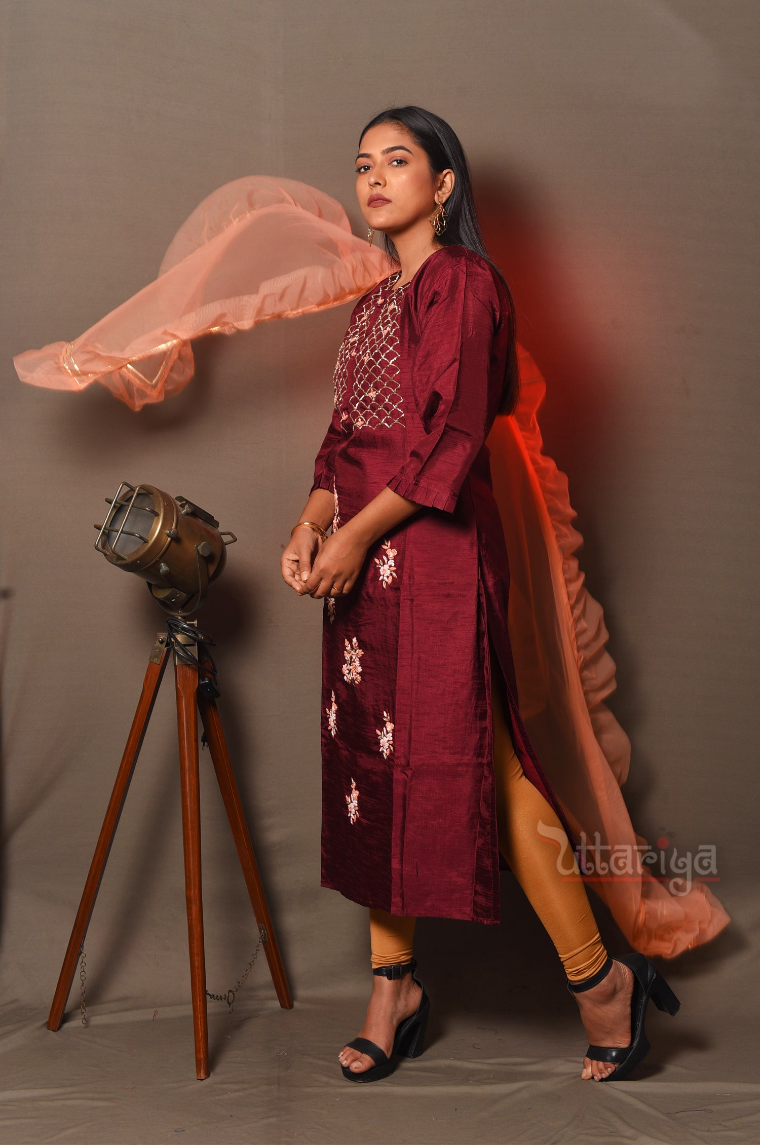 Winish silk designer suit - Uttariya