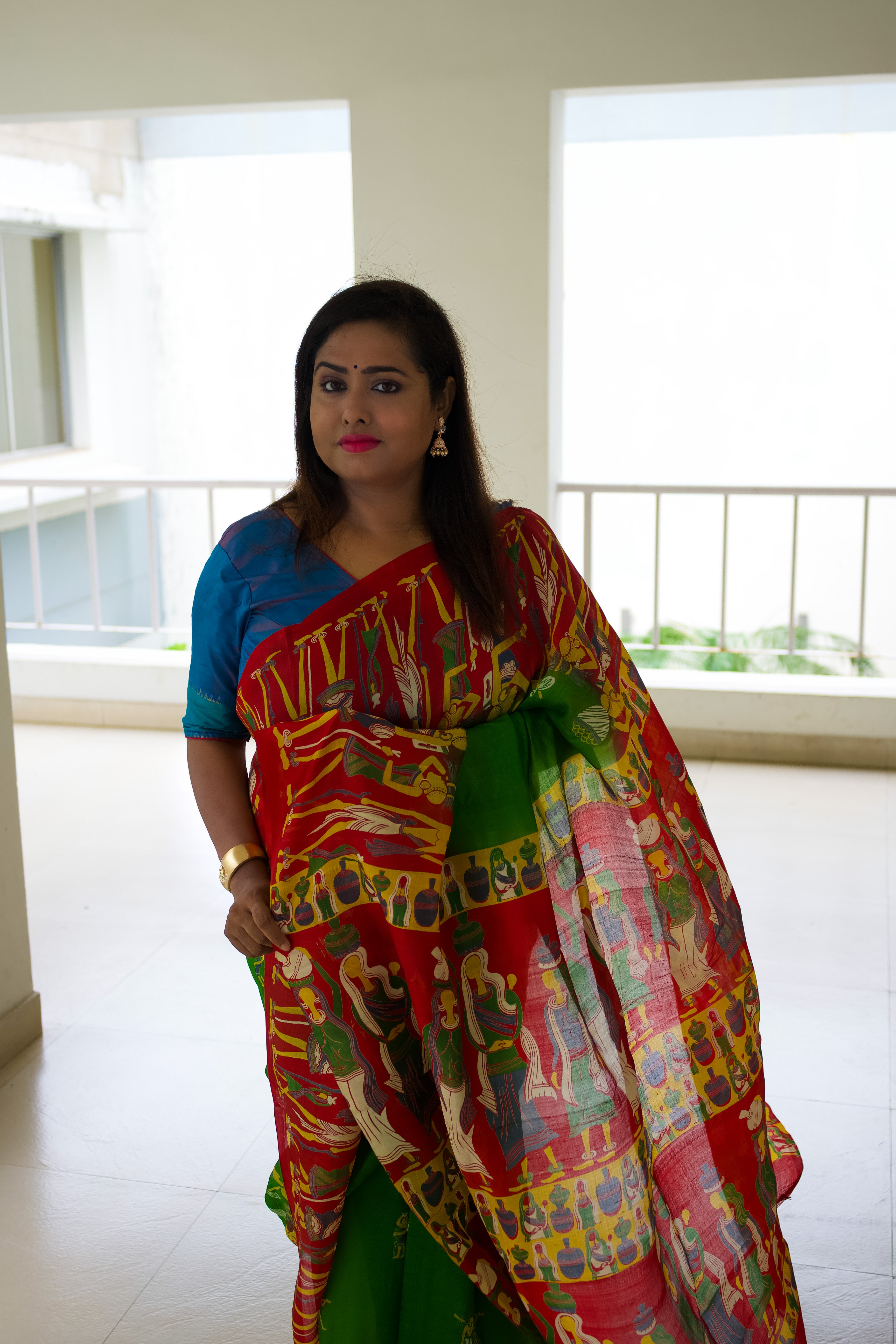 Madhabi dance pure mulberry silk saree - Uttariya