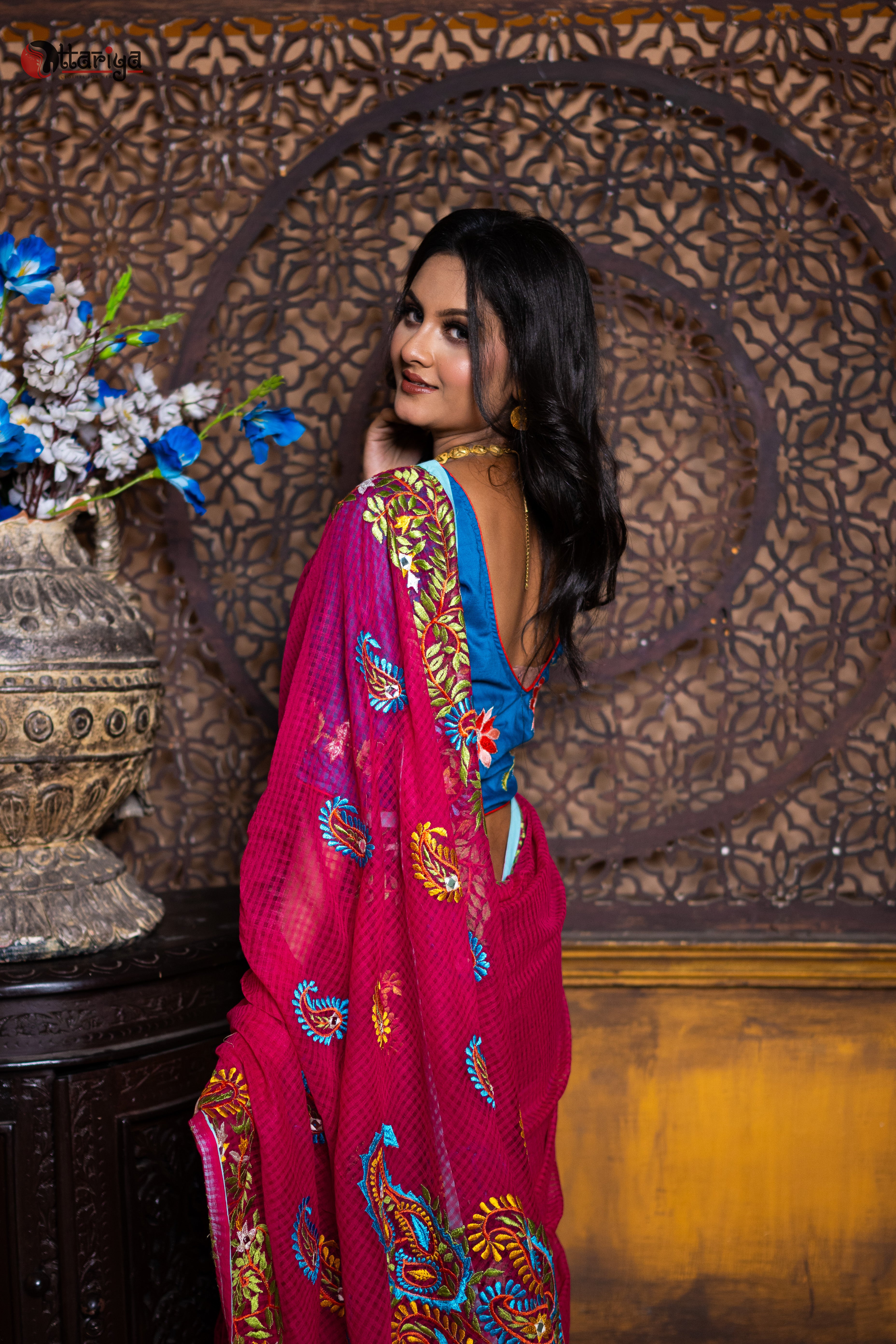 Maharani pashmina saree