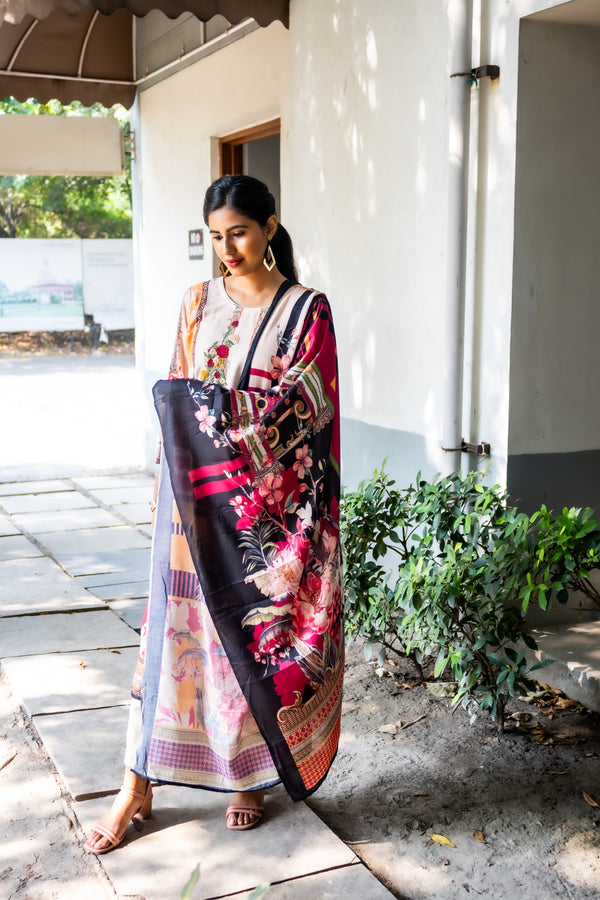 Pushmina suit set - Uttariya
