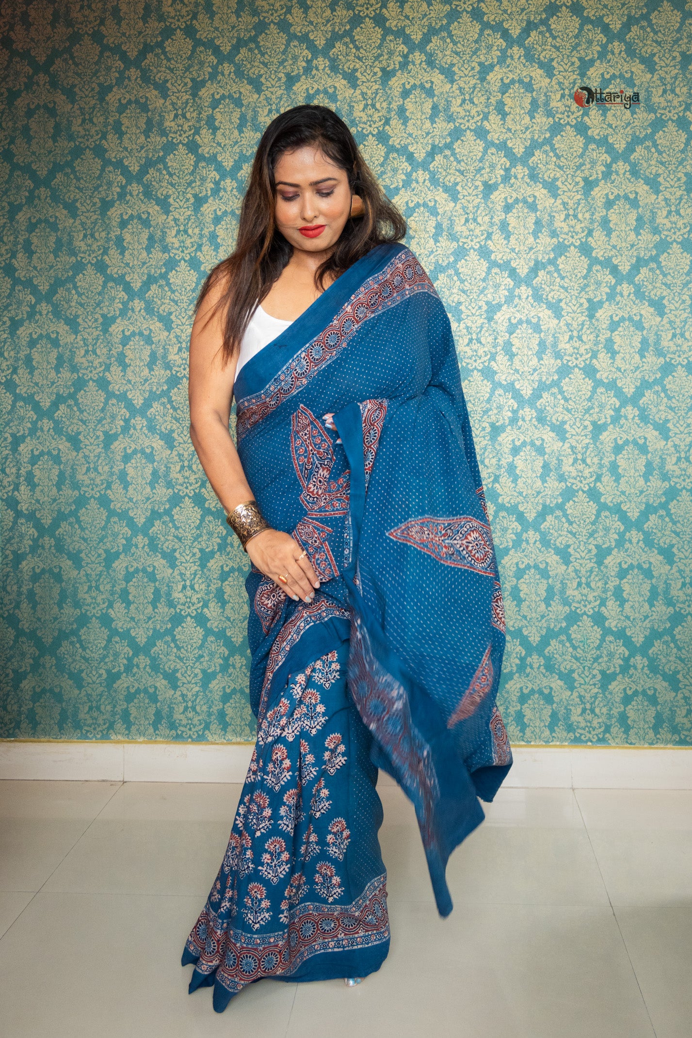 Madhabi Ajrakh Saree