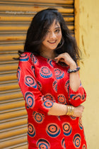 Rustic Auburn Red Modal Silk Designer Kurta