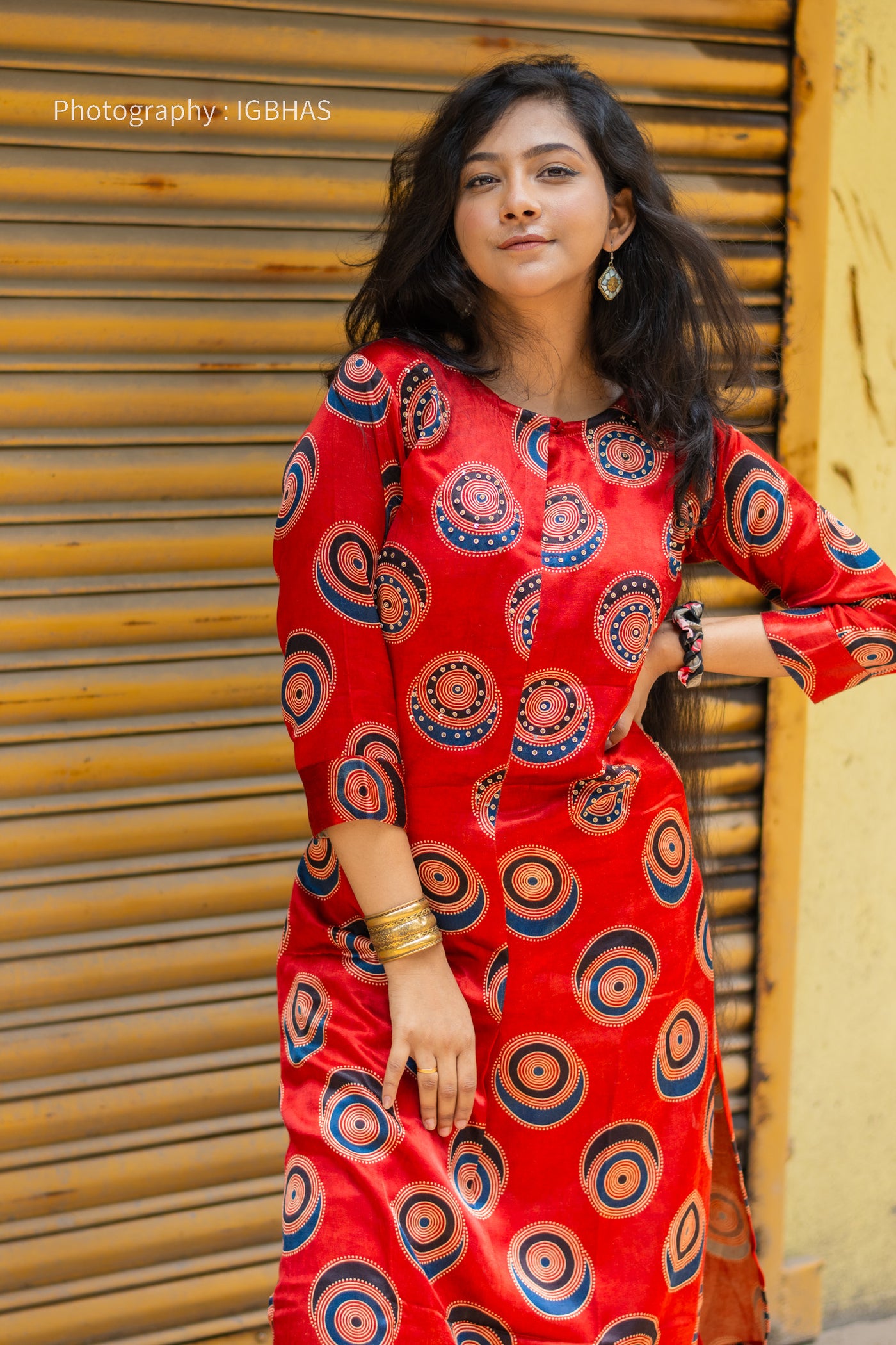 Rustic Auburn Red Modal Silk Designer Kurta