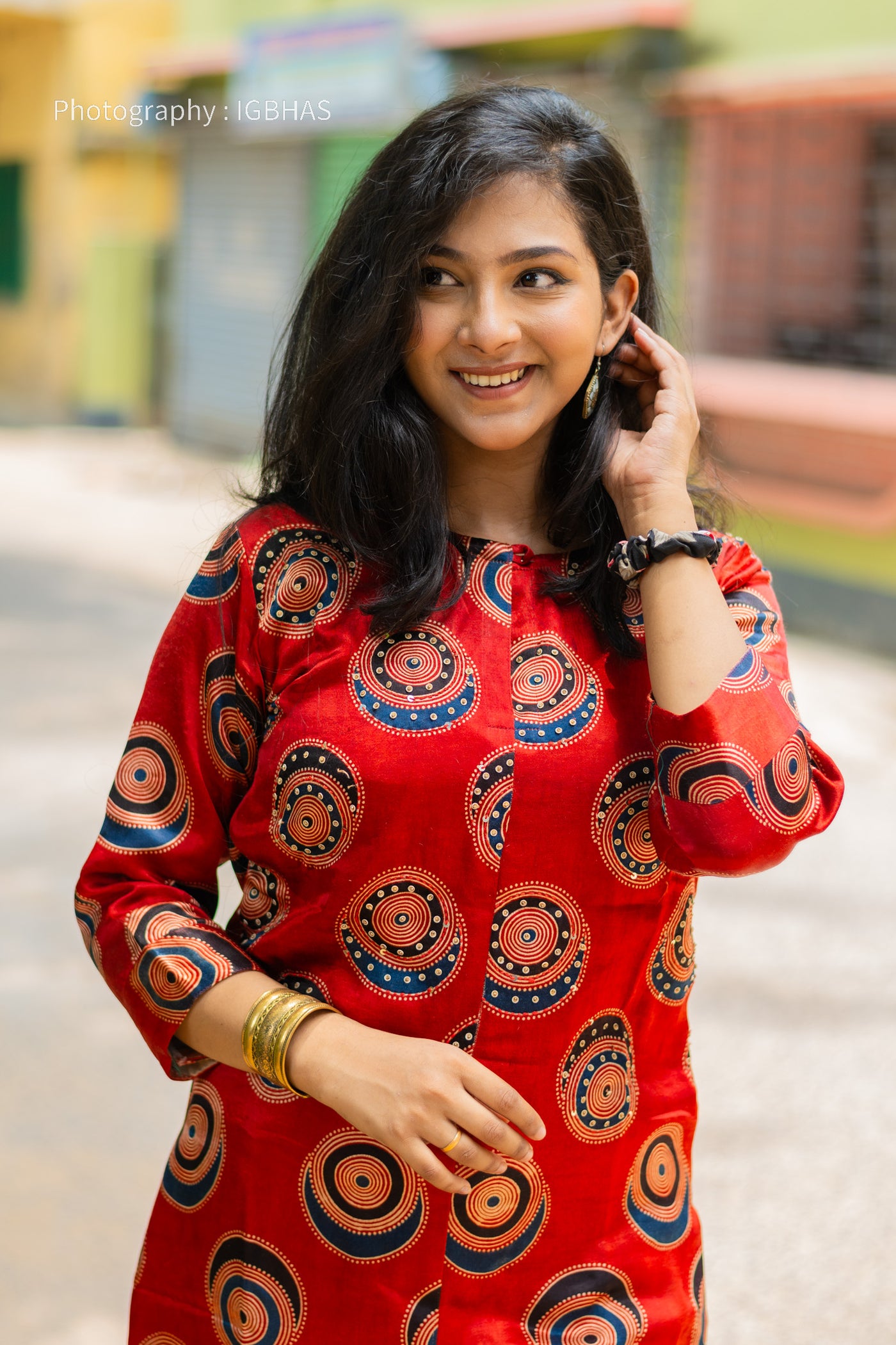 Rustic Auburn Red Modal Silk Designer Kurta