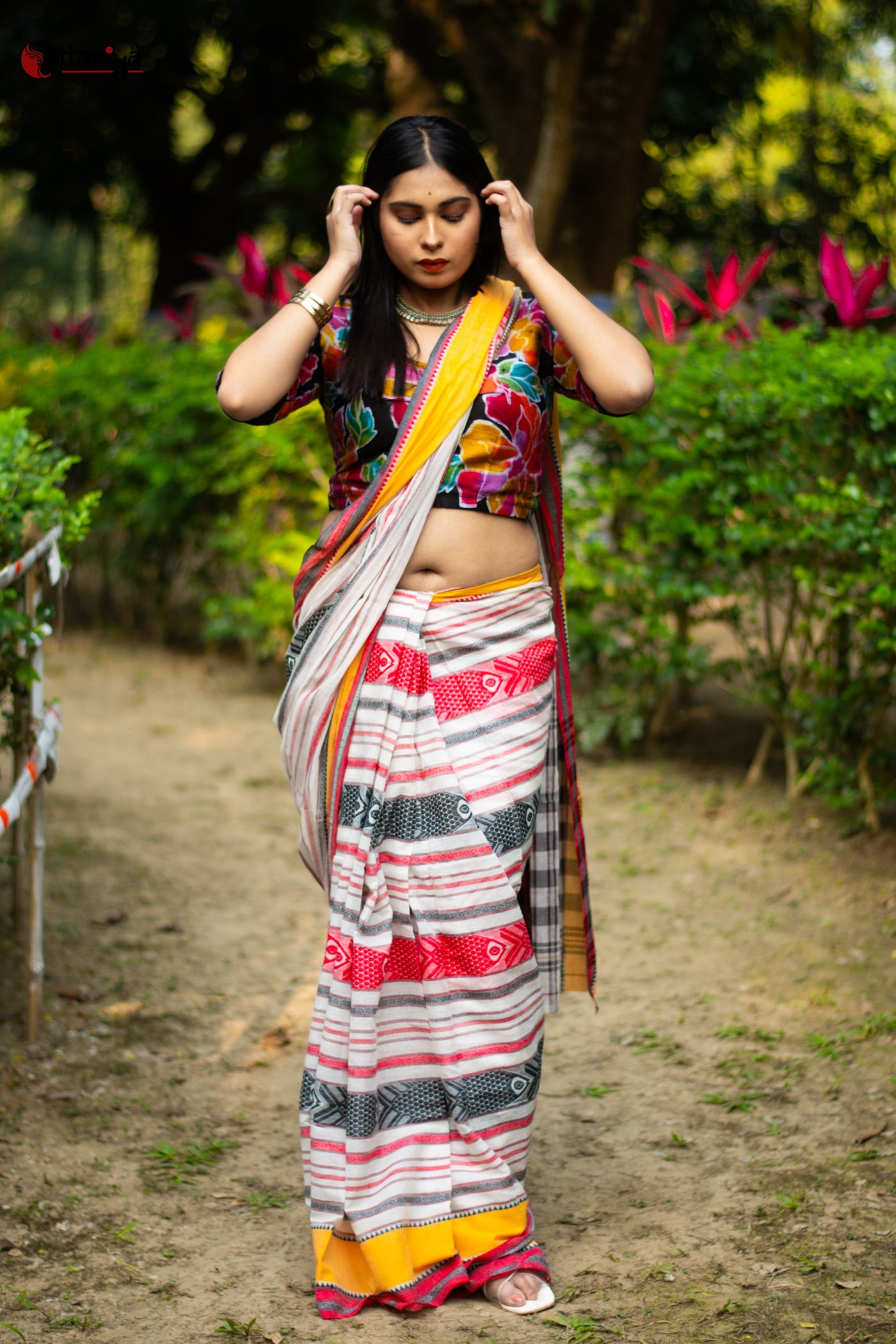Heavenly Gossamer Saree - Uttariya